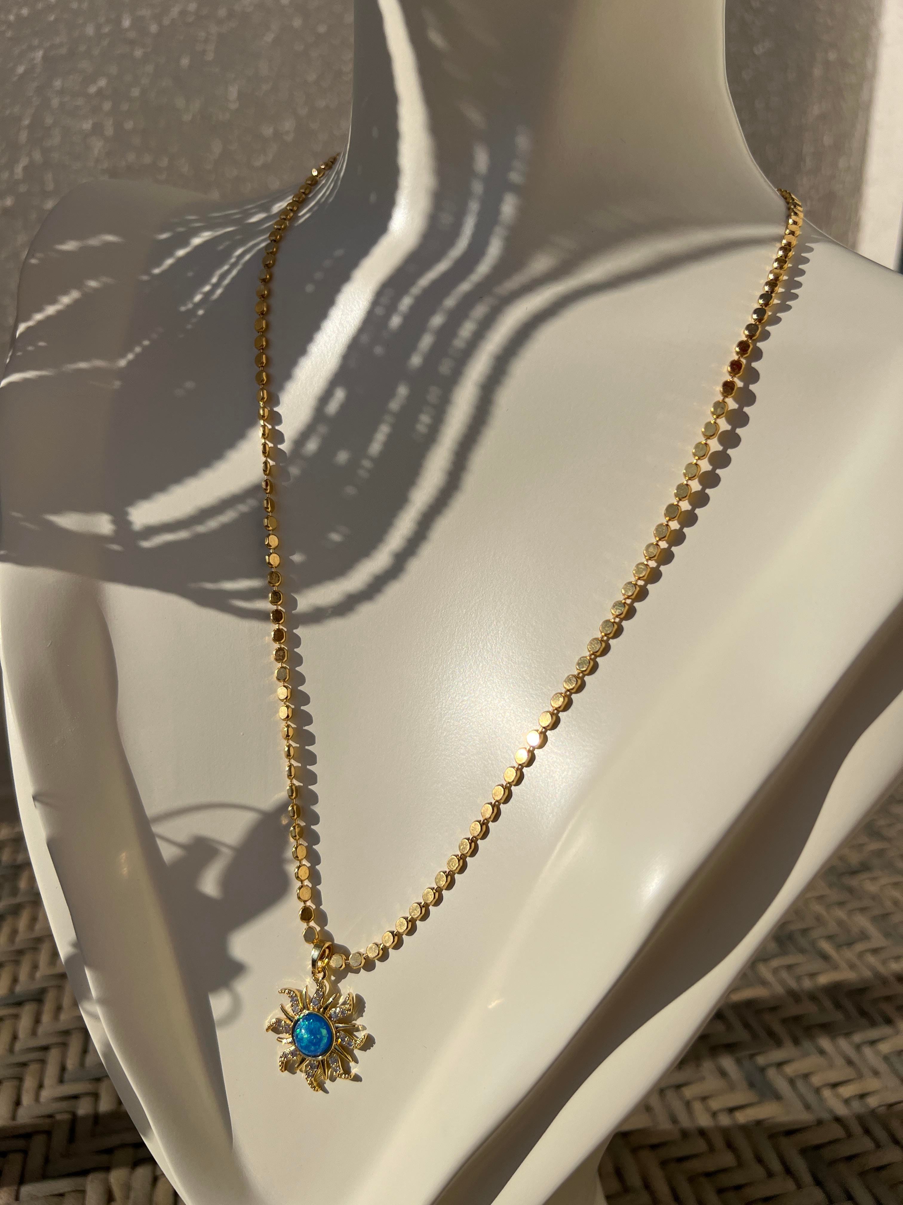 60 CM FİRUZE GÜNEŞ EZME KOLYE