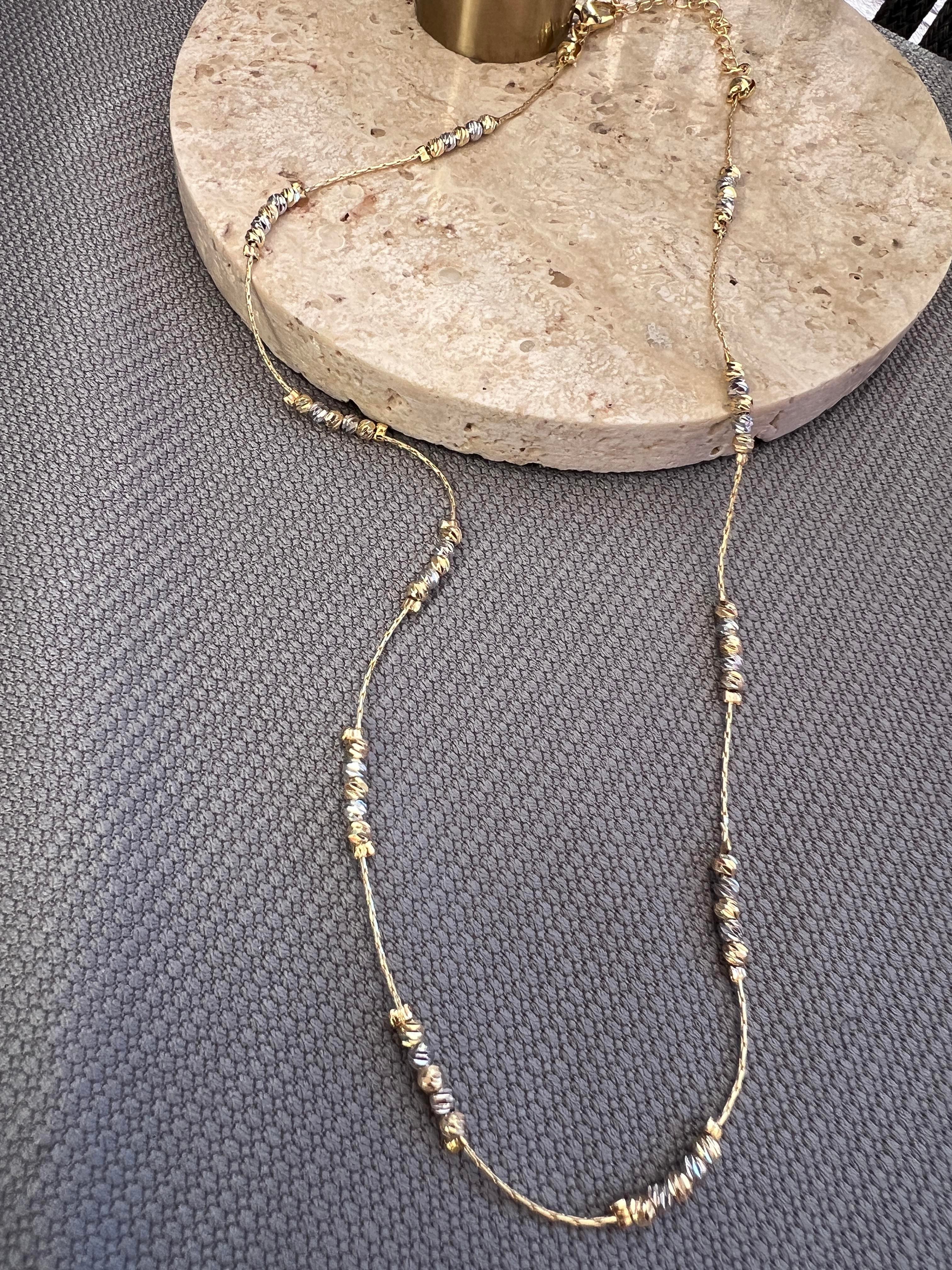 ÇİFT RENK TEL DORİKA KOLYE