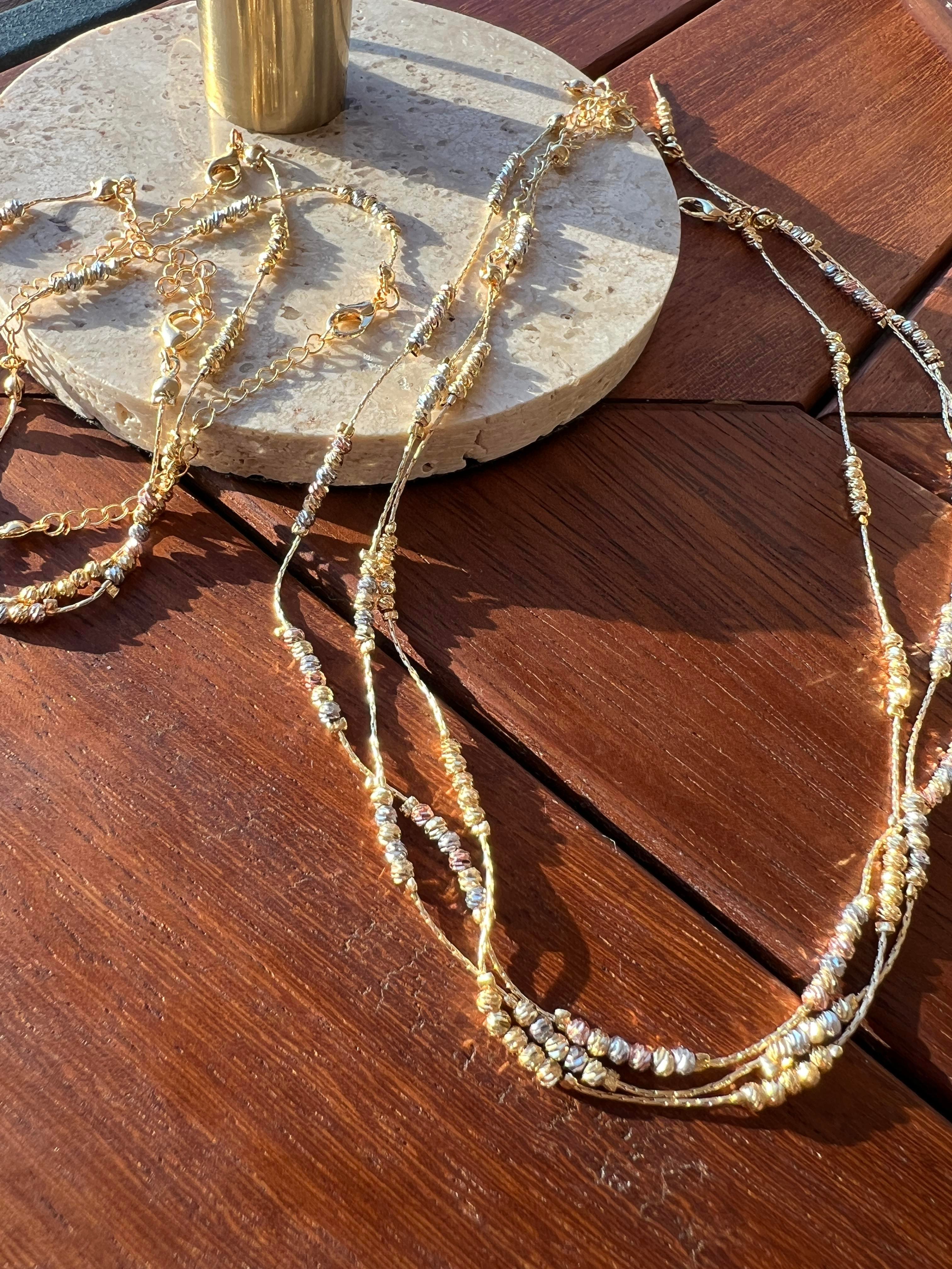 ÇİFT RENK TEL DORİKA KOLYE