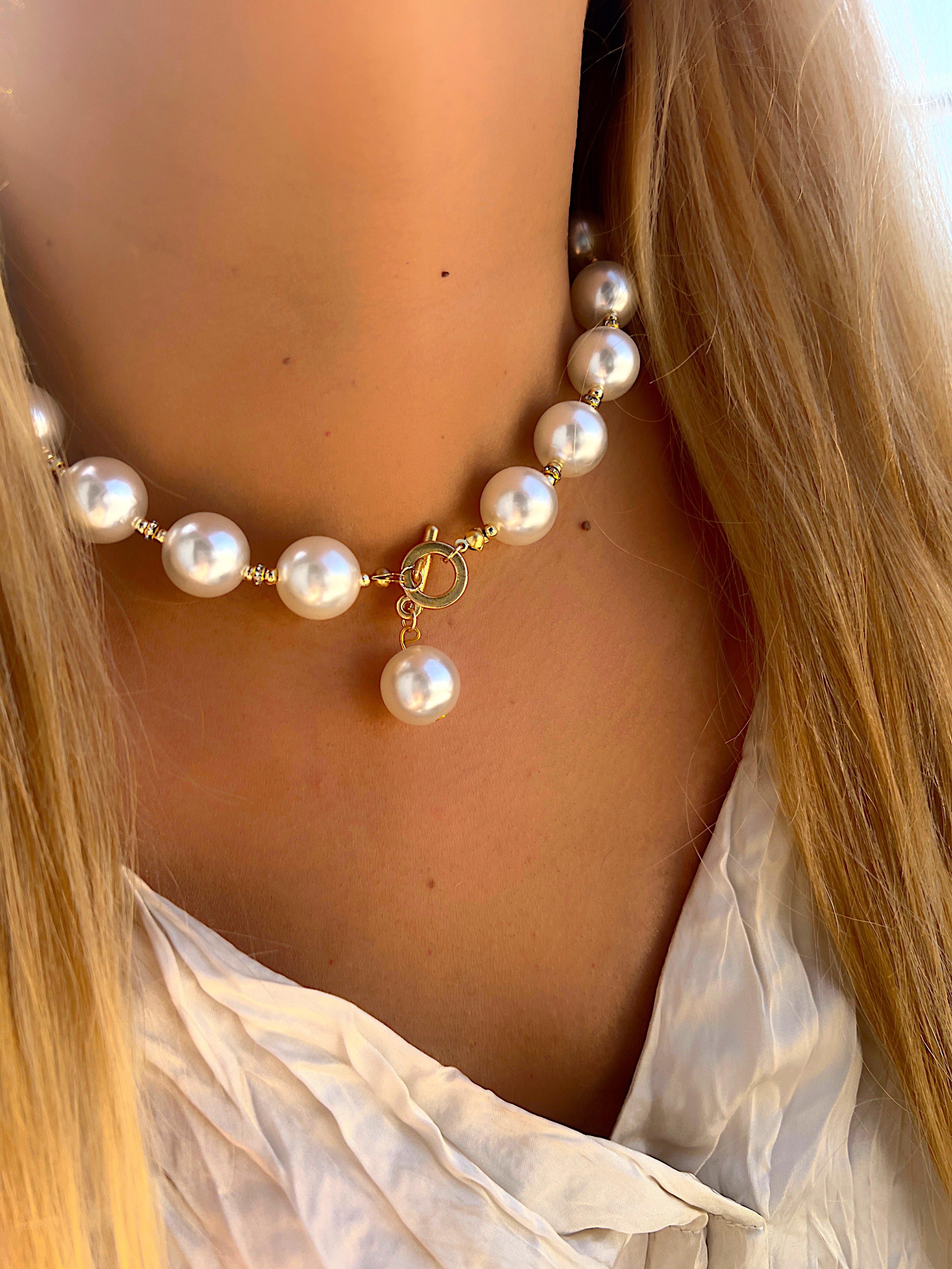 İRİ İNCİ CHOKER KOLYE