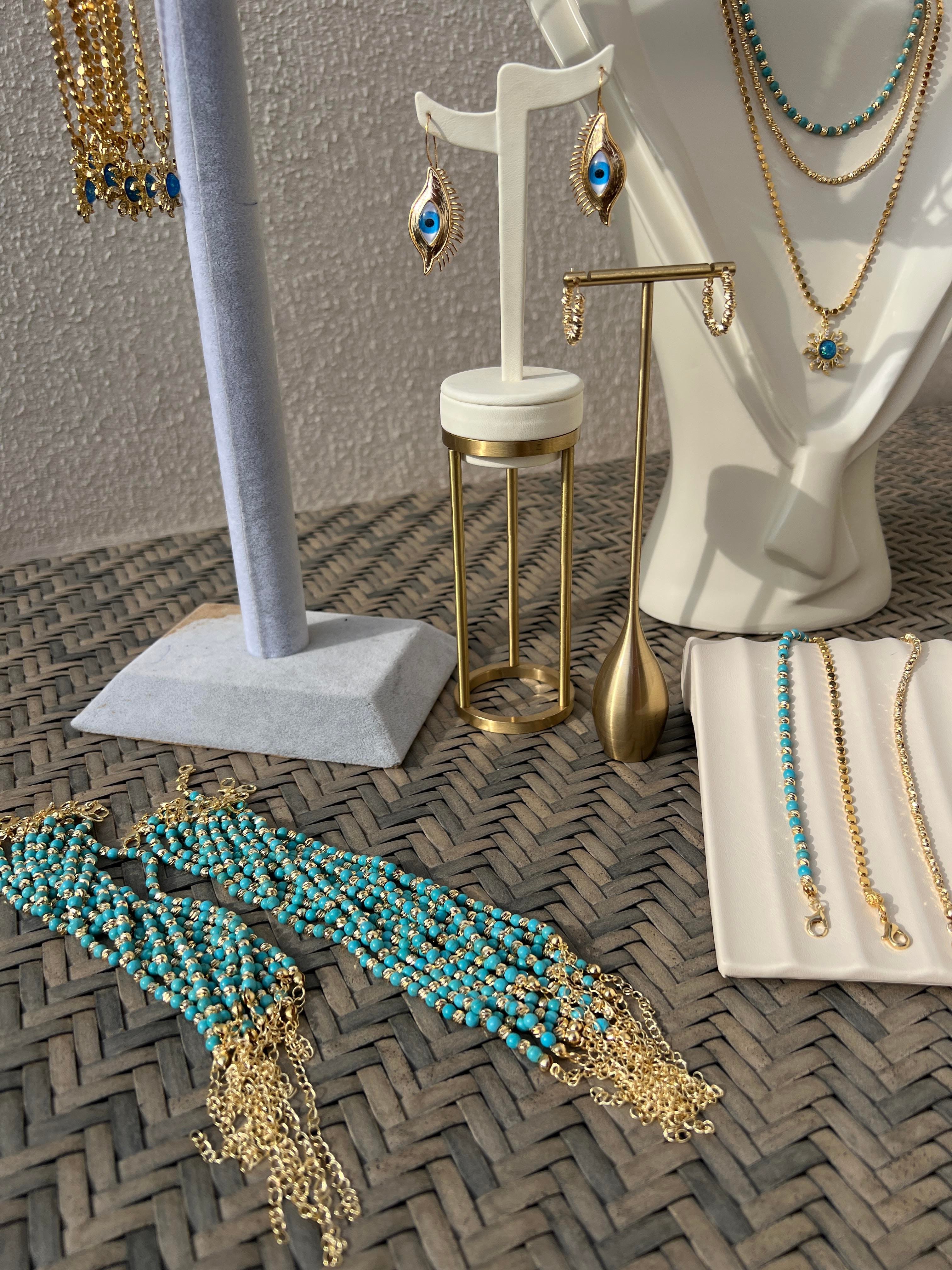 MAVİŞ FİRUZE GOLD DORİKA BİLEKLİK