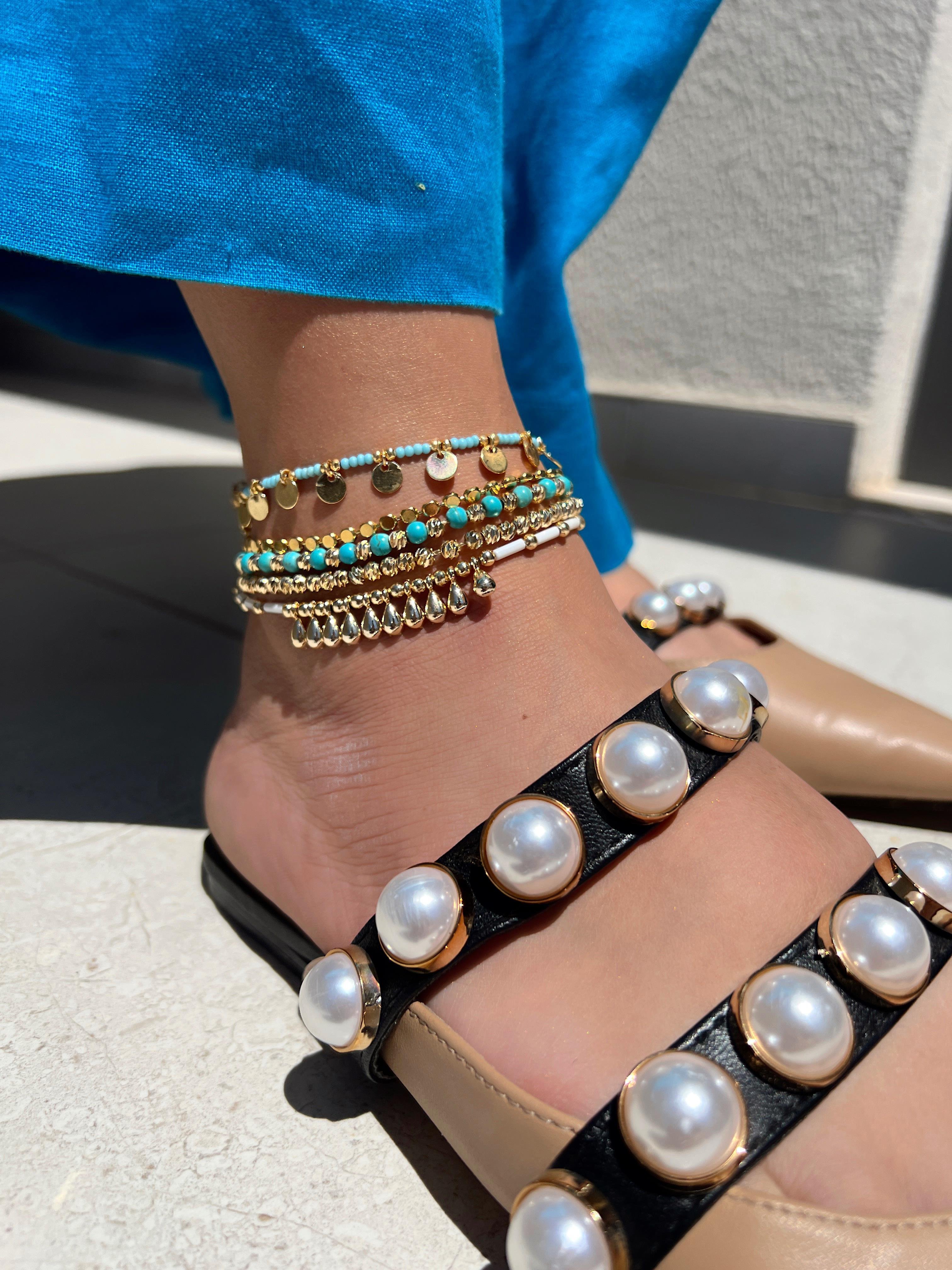 MAVİŞ FİRUZE GOLD DORİKA HALHAL