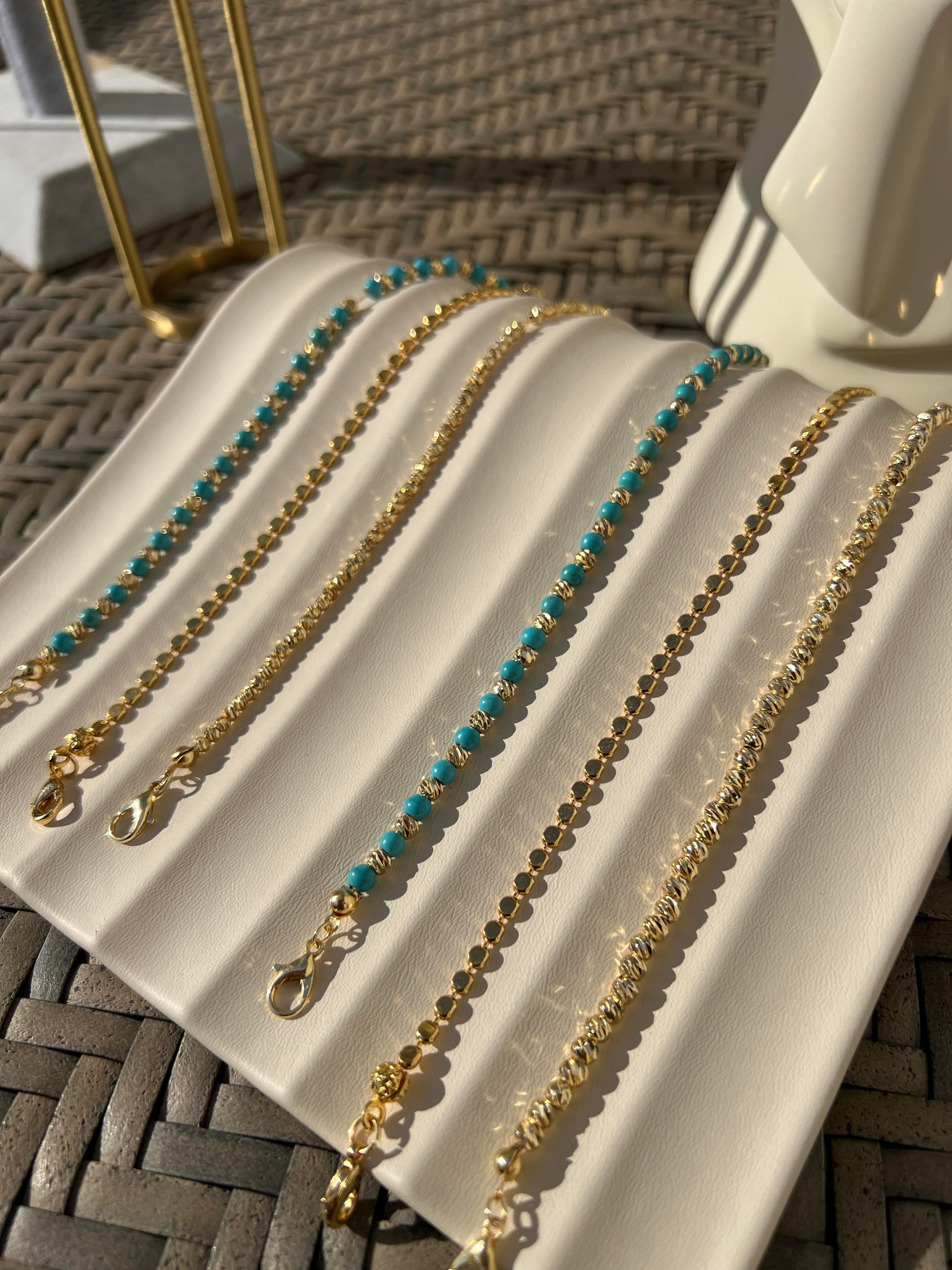 MAVİŞ FİRUZE GOLD DORİKA HALHAL