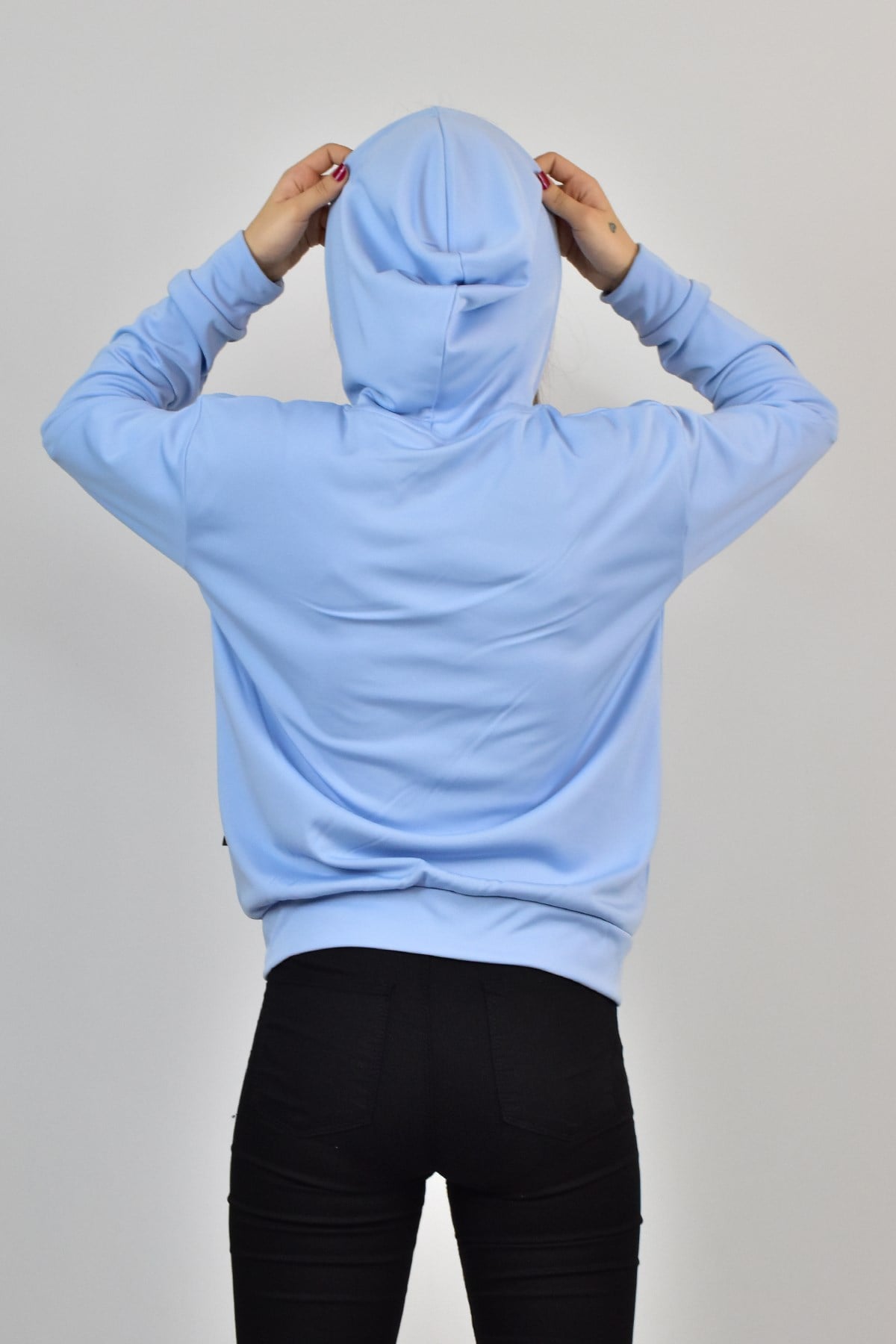 AKAT KAPŞONLU FERMUARLI SWEATSHİRT MAVİ