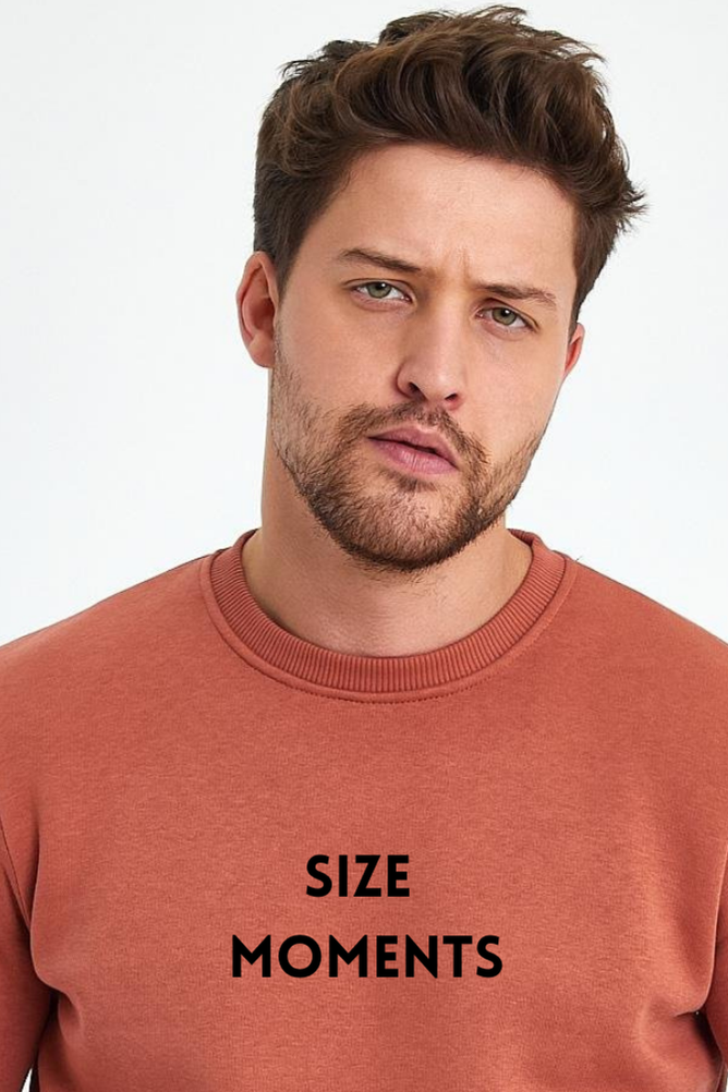 FİHA/2048-ERKEK BASKILI ŞARDONLU SIFIR YAKA SWEAT - COPPER BROWN