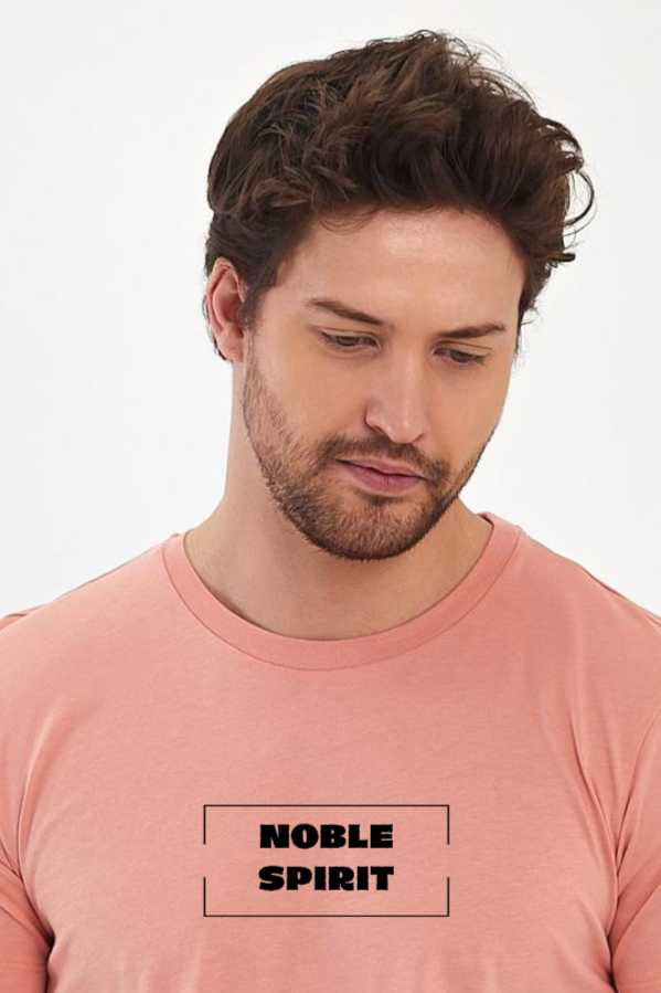 FİHA/2059- ERKEK BASKILI COMPACT SIFIR YAKA TSHIRT - APRICOT