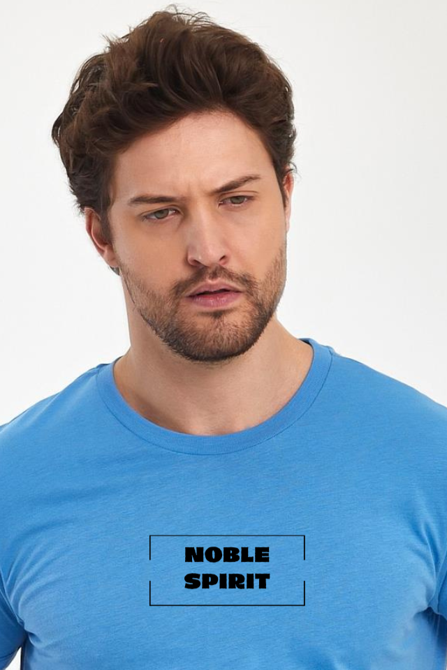 FİHA/2059- ERKEK BASKILI COMPACT SIFIR YAKA TSHIRT - LICHEN BLUE