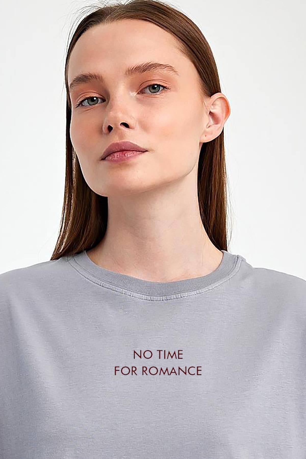 FİHA/2075-KADIN BASKILI OVERSIZE T-SHIRT - LİLA