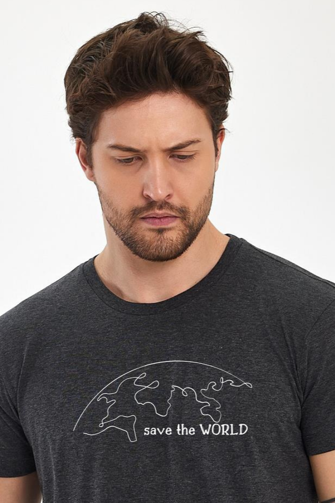 FİHA/2076-ERKEK BASKILI KOMPAK SIFIR YAKA TSHIRT - ANTRASİT