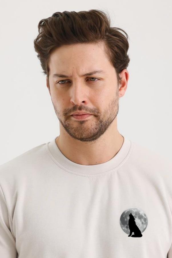 FİHA/2080 UNISEX ÖN ARKA BASKILI SIFIR YAKA SWEAT - TAŞ