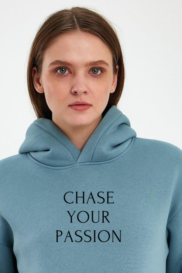 FİHA/2502-UNISEX BASKILI ŞARDONLU KAPŞONLU SWEAT - SAGE LEAF