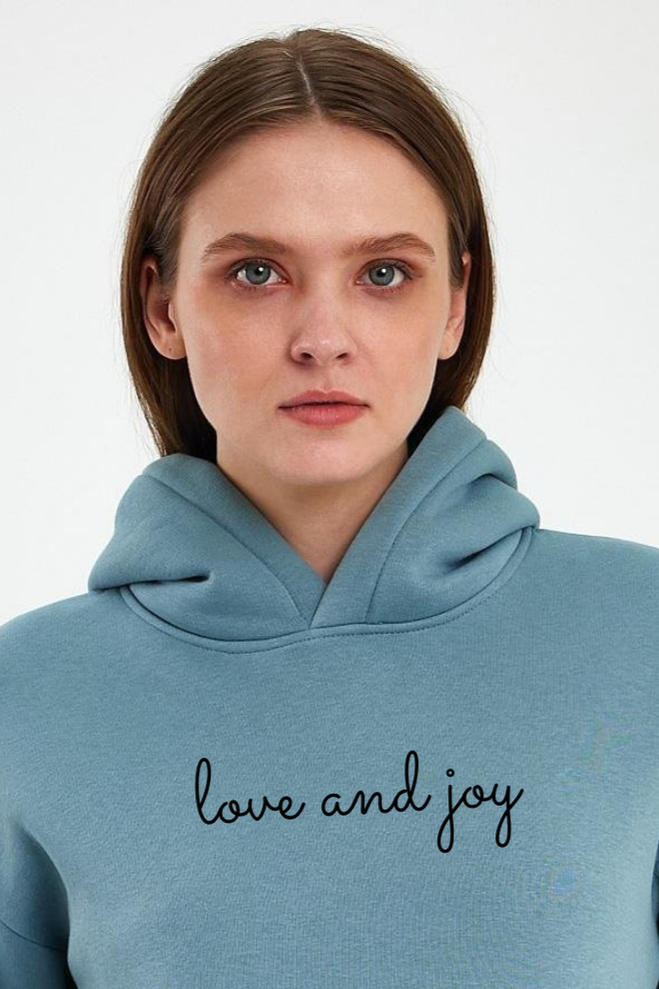 FİHA/2504-UNISEX BASKILI ŞARDONLU KAPŞONLU SWEAT - SAGE LEAF