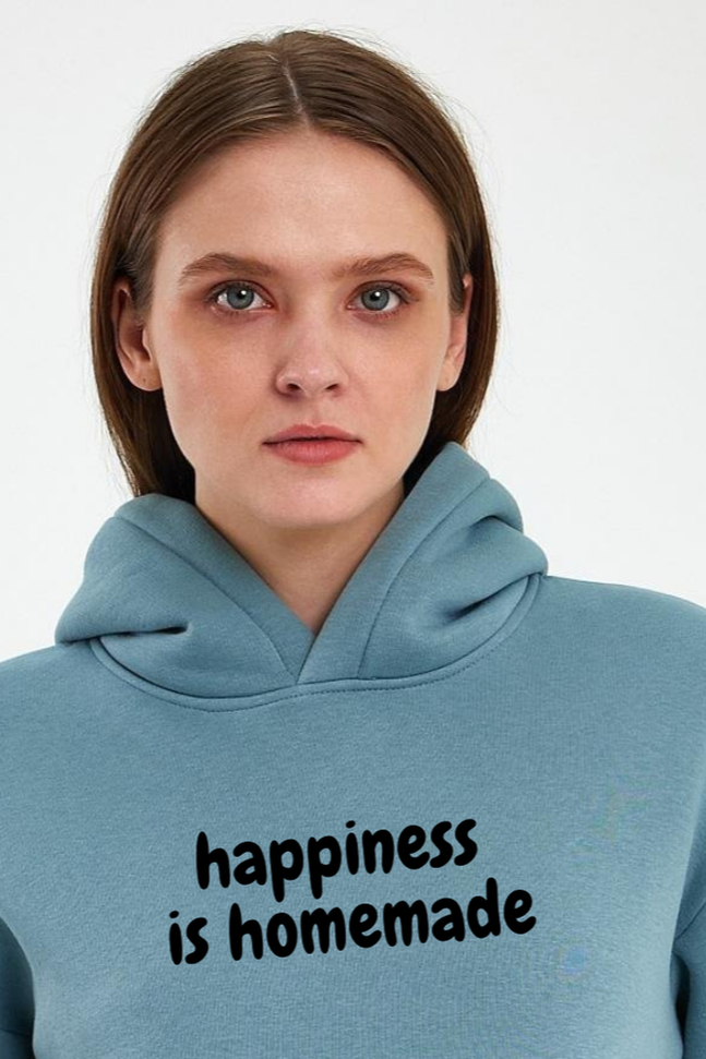 FİHA/2505-UNISEX BASKILI ŞARDONLU KAPŞONLU SWEAT - SAGE LEAF