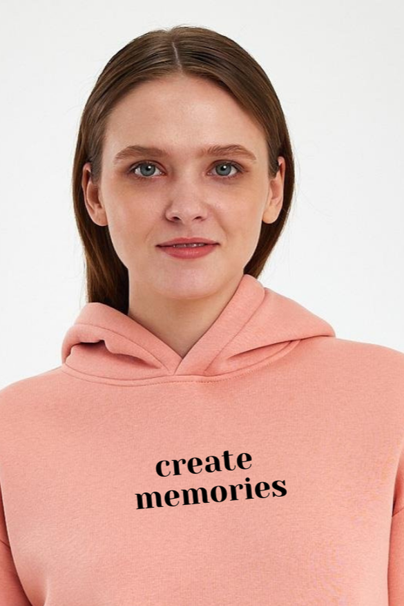 FİHA/2506-UNISEX BASKILI ŞARDONLU KAPŞONLU SWEAT - APRICOT