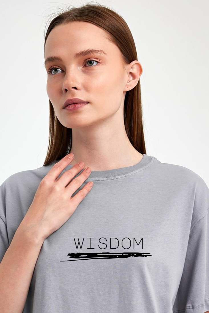 FİHA/2511-UNİSEX OVERSIZE BASKILI SIFIR YAKA TSHIRT - LİLA