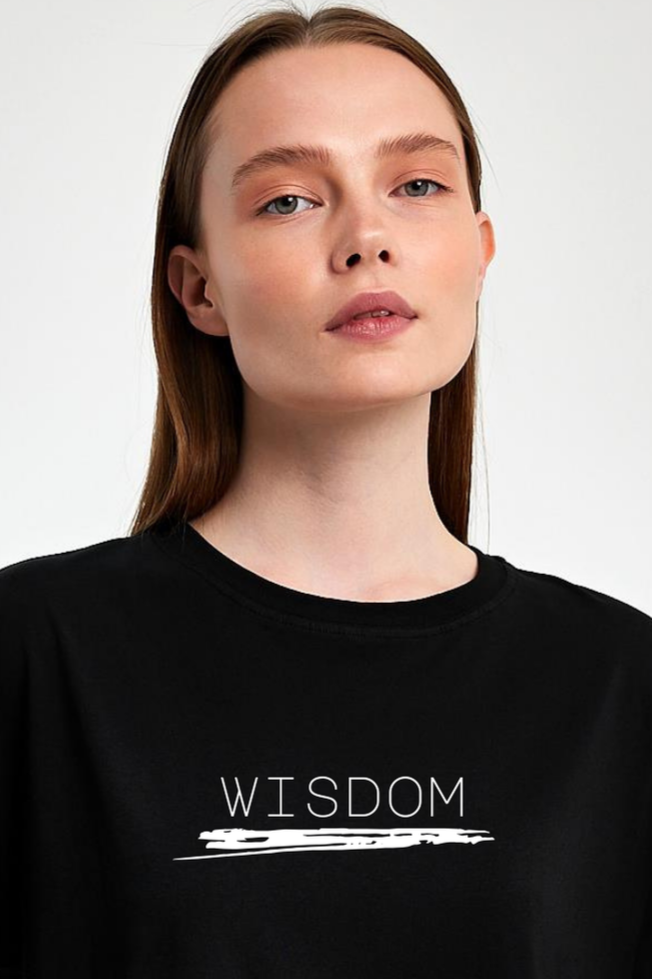 FİHA/2511-UNİSEX OVERSIZE BASKILI SIFIR YAKA TSHIRT - SİYAH