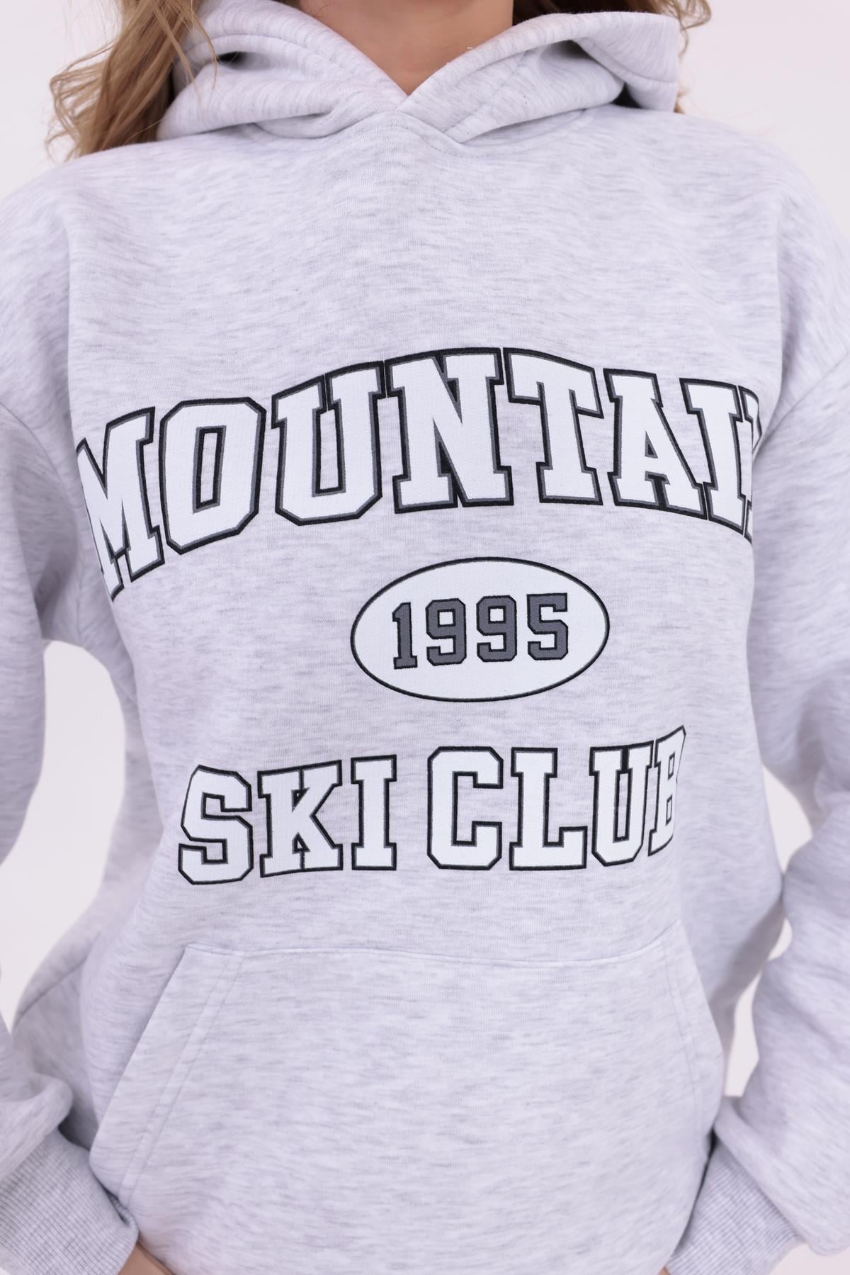 FİHA/2516-BASKILI OVERSIZE KAPSONLU SWEAT - KARMELANJ