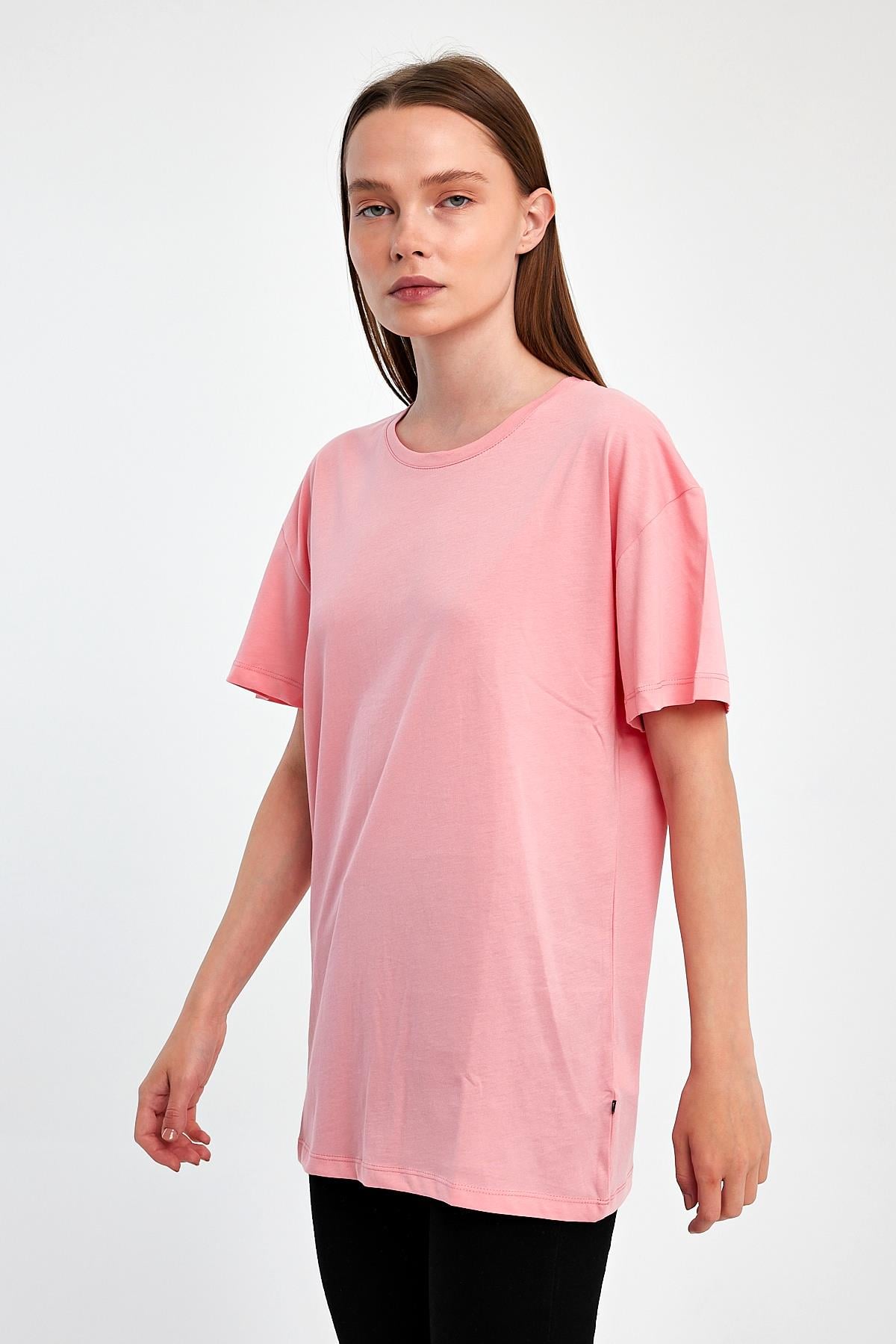 FİHA/3009-KADIN OVERSIZE T-SHIRT - PEMBE