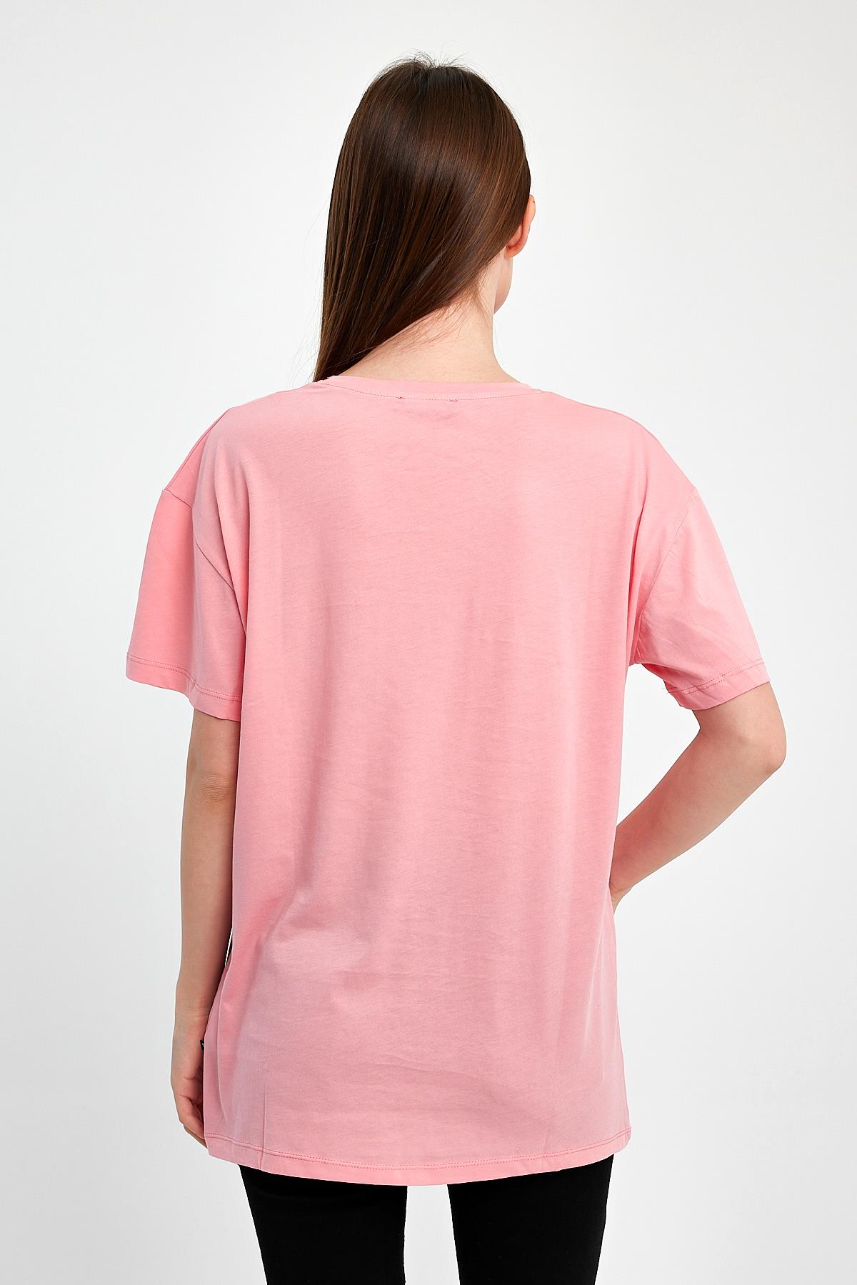 FİHA/3009-KADIN OVERSIZE T-SHIRT - PEMBE