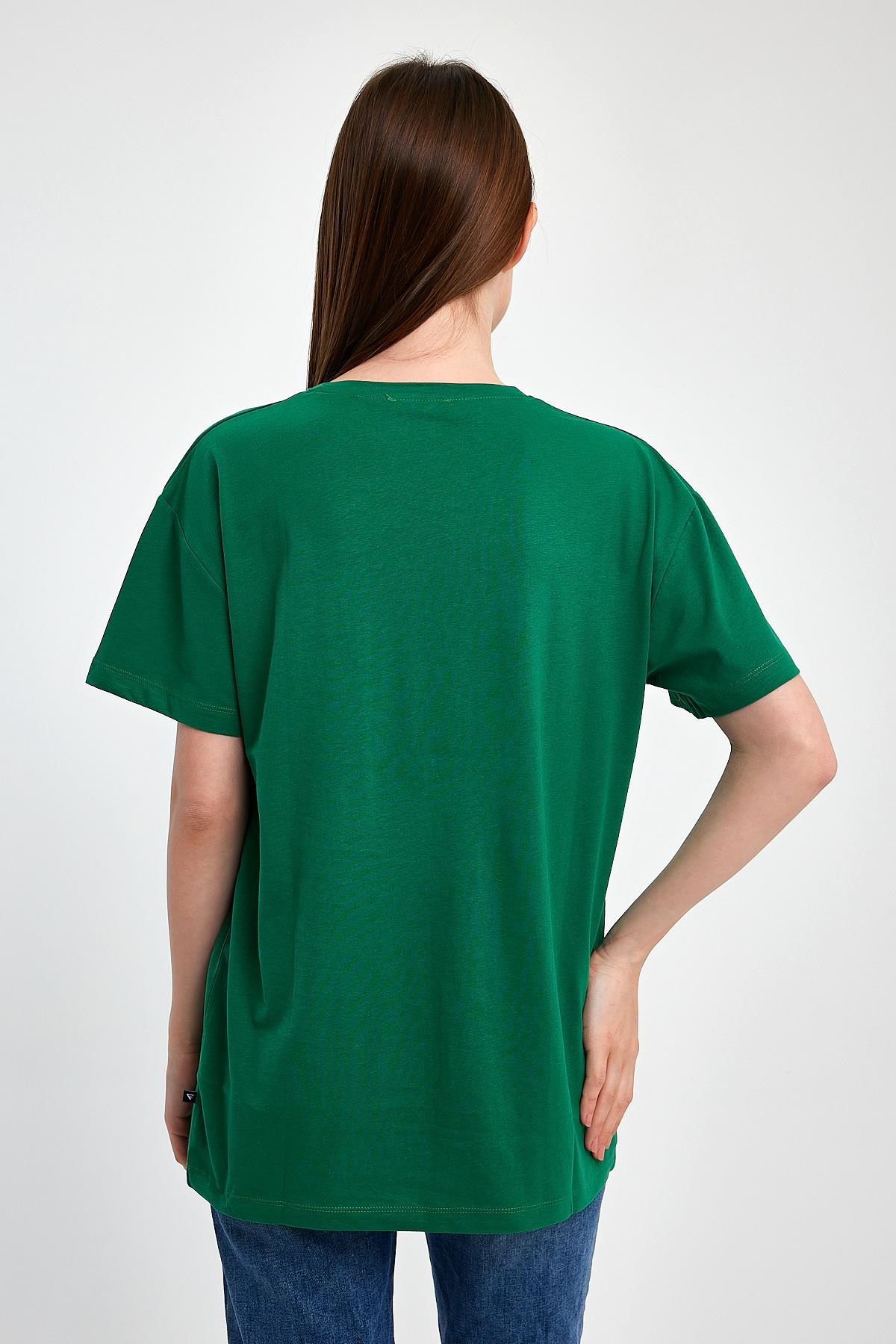 FİHA/3009-KADIN OVERSIZE T-SHIRT - YEŞİL