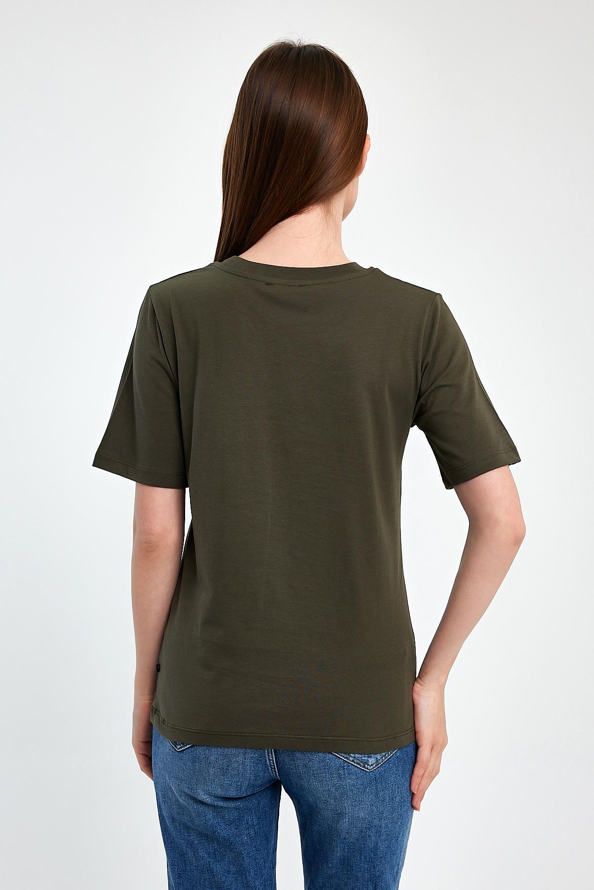 FİHA/3015-KADIN SIFIR YAKA T-SHIRT - HAKİ