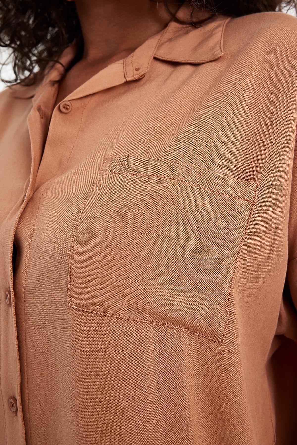 FİHA/3040-KADIN OVERSIZE POPLİN GÖMLEK - BAKIR
