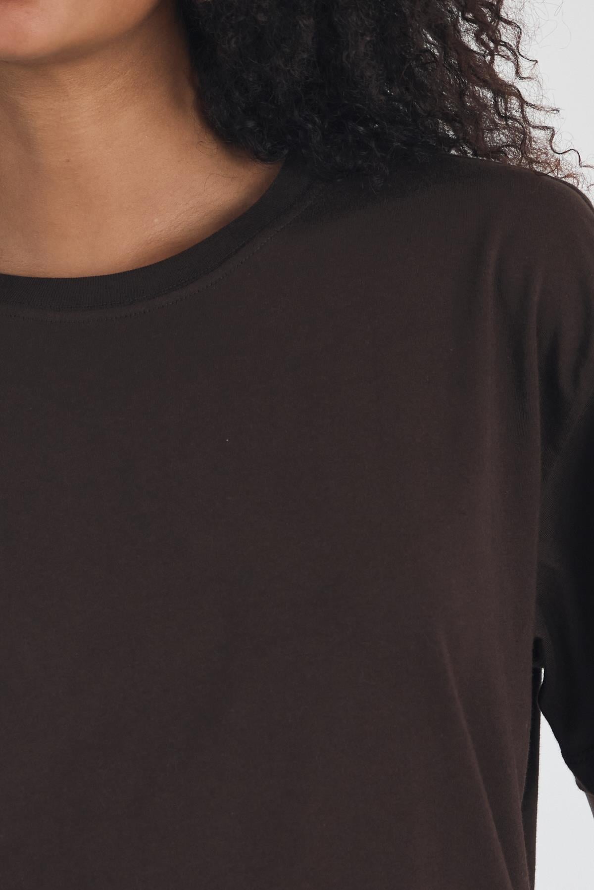 FİHA/3095-KADIN OVERSIZE T-SHIRT - KAHVE