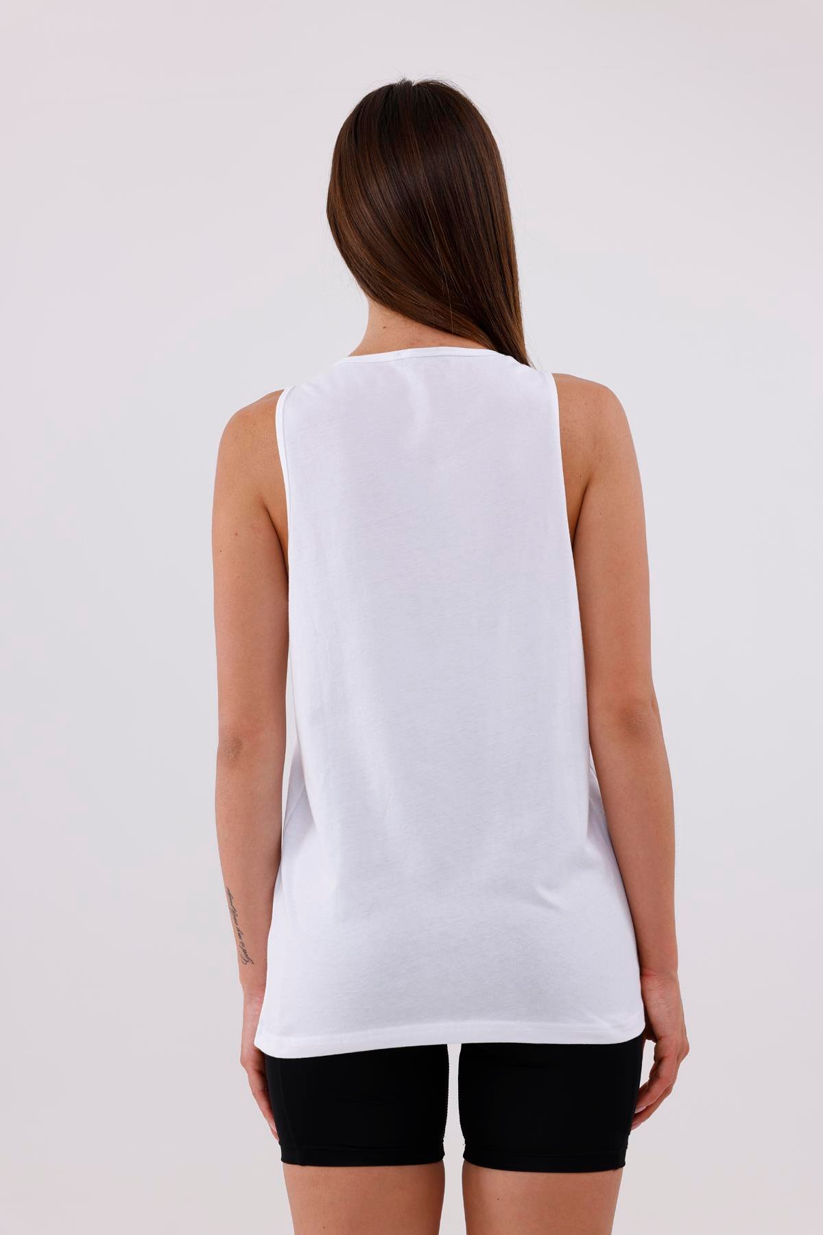 FİHA/3096-UNISEX SIFIR KOL ATLET - BEYAZ