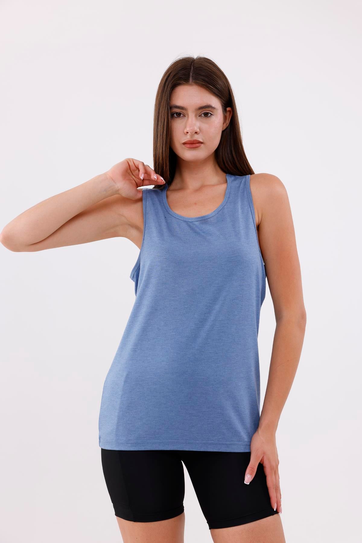 FİHA/3096-UNISEX SIFIR KOL ATLET - MAVİ