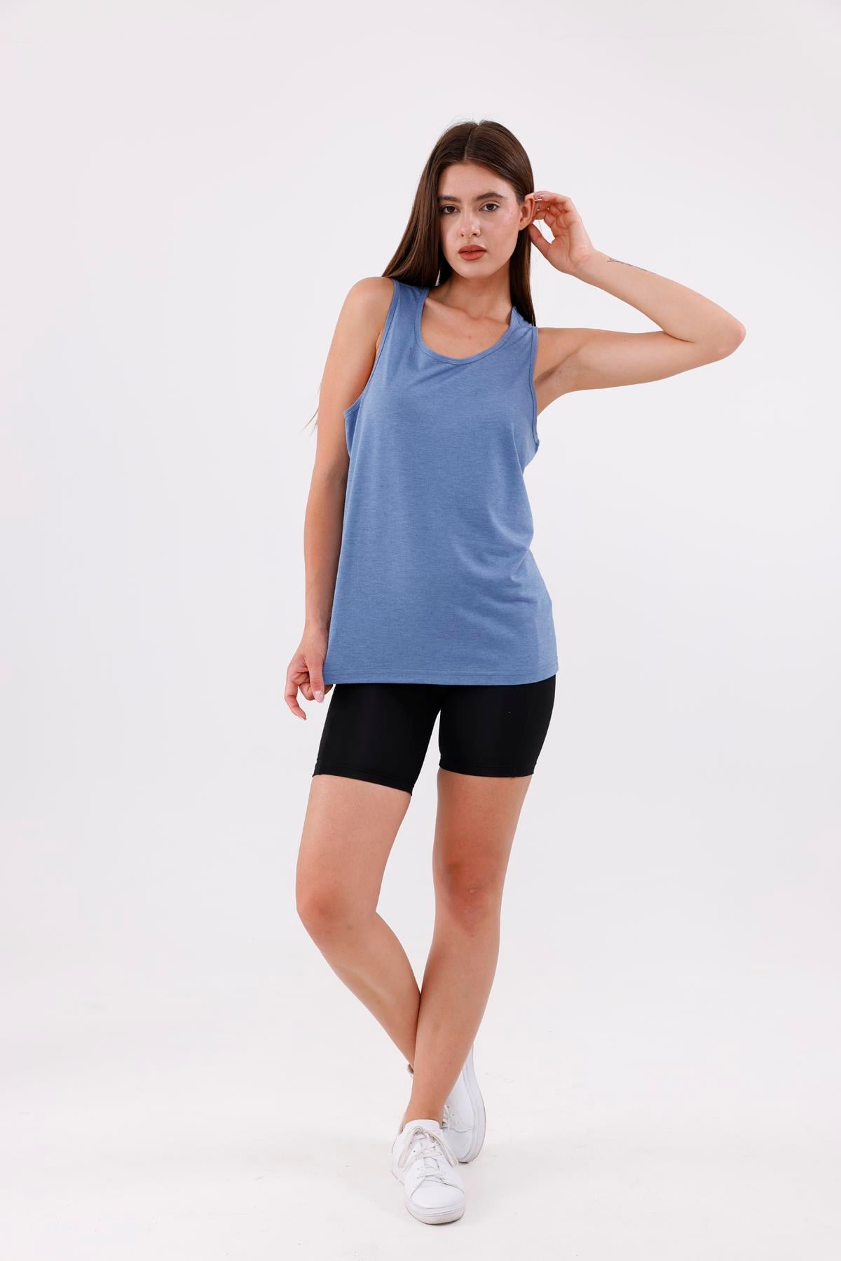 FİHA/3096-UNISEX SIFIR KOL ATLET - MAVİ
