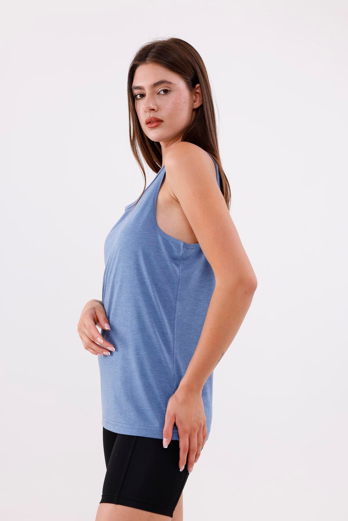 FİHA/3096-UNISEX SIFIR KOL ATLET - MAVİ