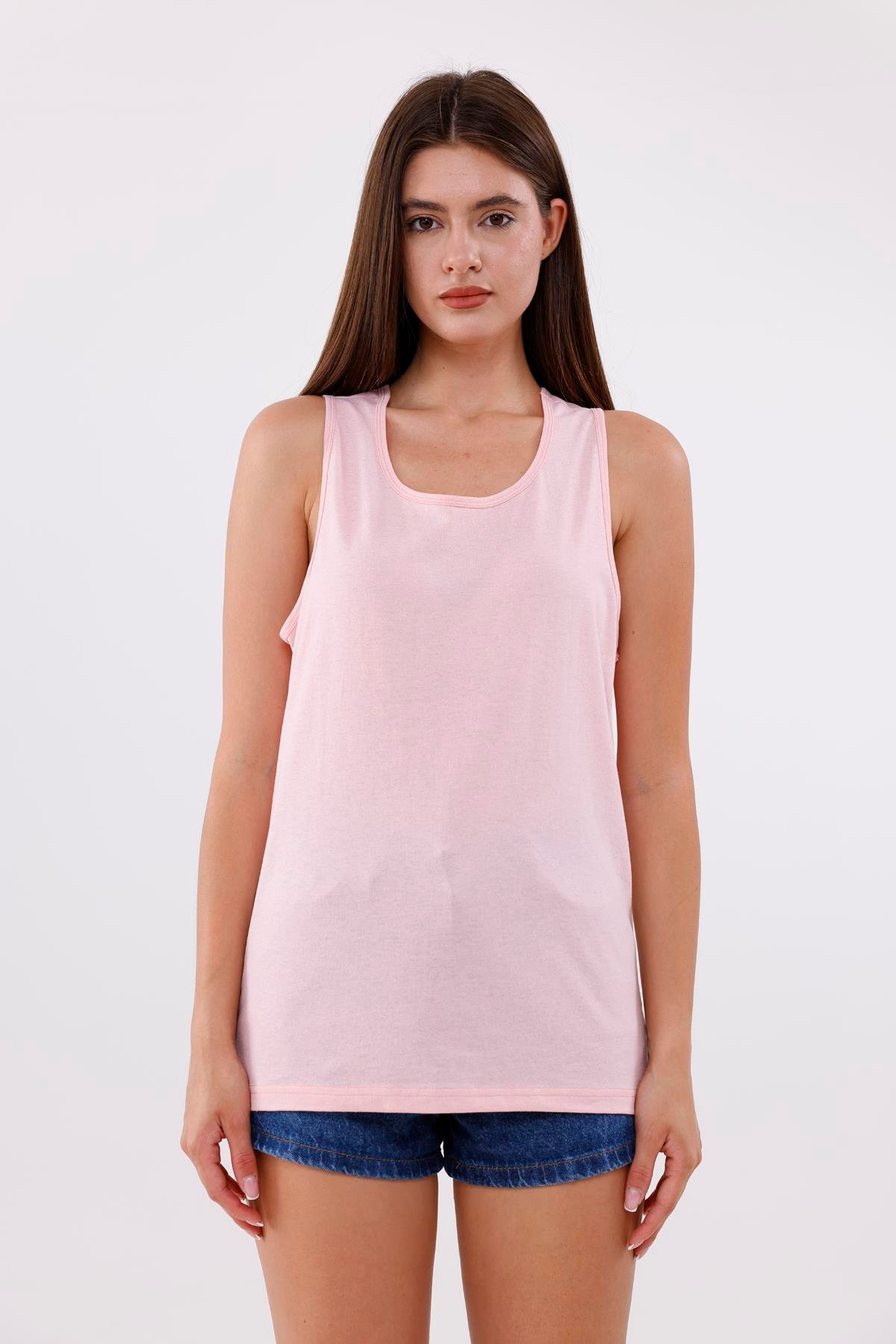 FİHA/3096-UNISEX SIFIR KOL ATLET - PEMBE