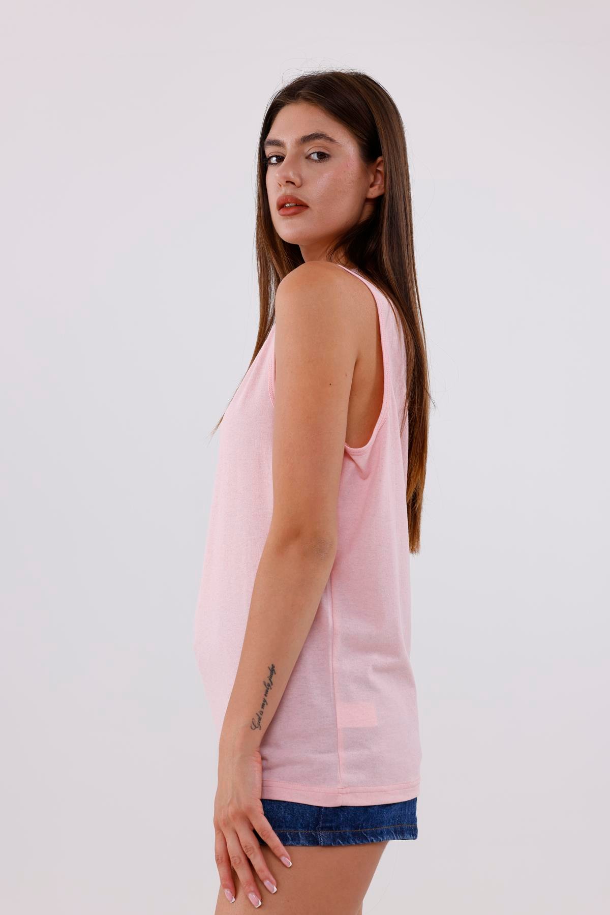 FİHA/3096-UNISEX SIFIR KOL ATLET - PEMBE