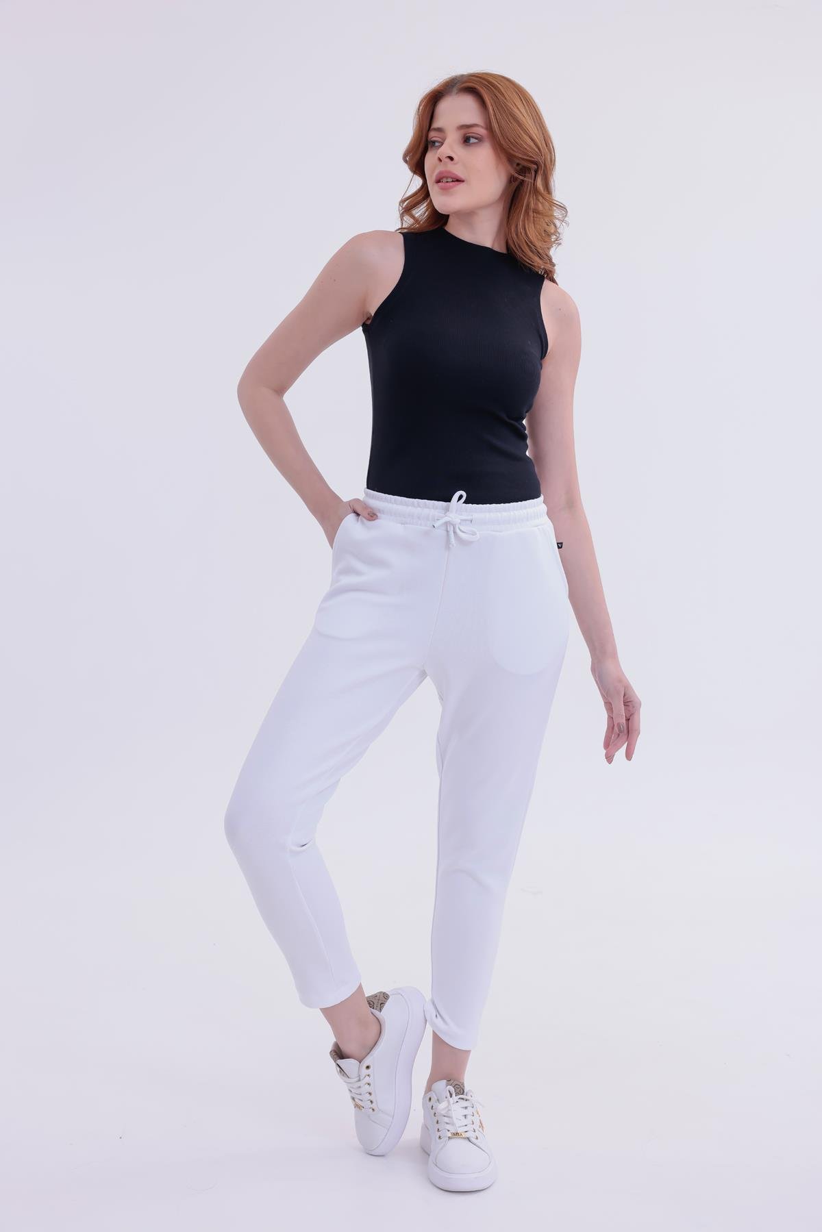 FİHA/4043-KADIN JOGGER PANTOLON - BEYAZ