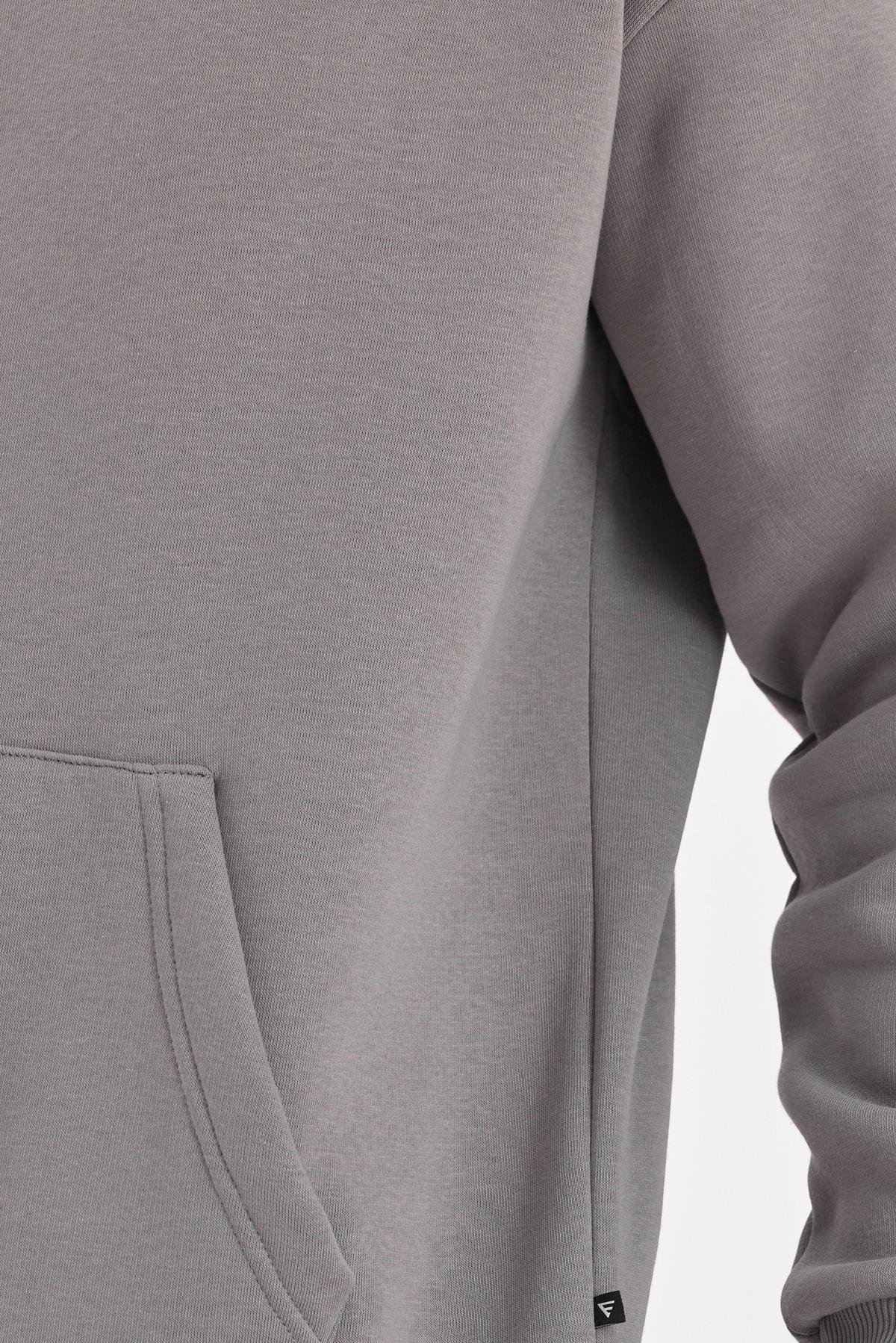 FİHA/5019-UNISEX 3 İPLİK ŞARDONLU KAPŞONLU SWEAT - GRİ