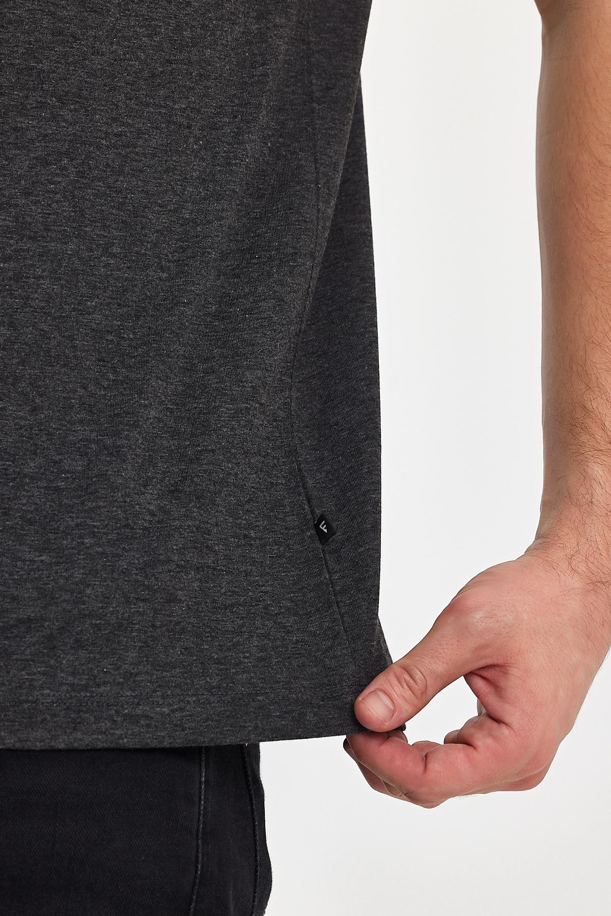 FİHA/7010-ERKEK COMPACT PENYE SIFIR YAKA T-SHIRT - ANTRASİT