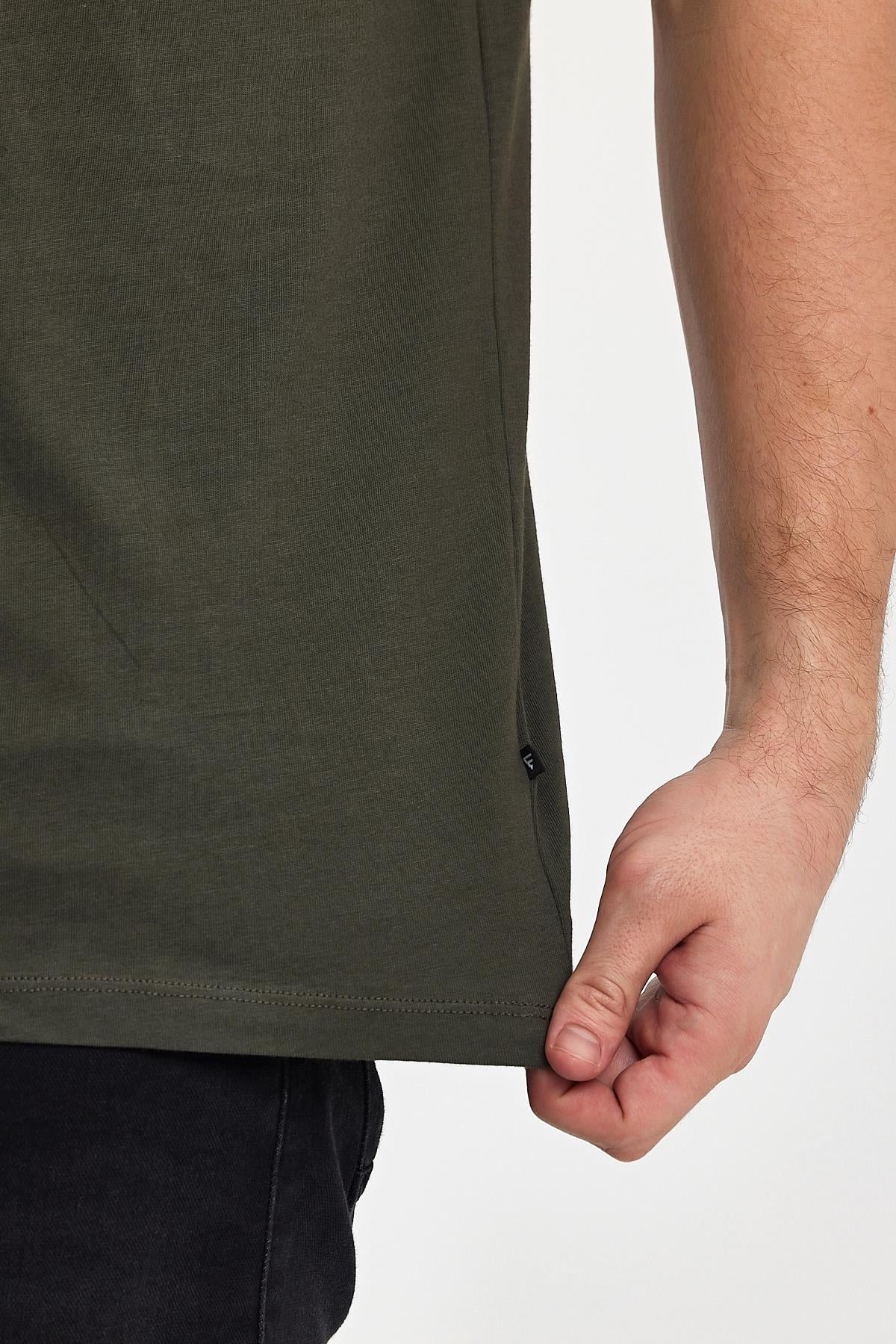 FİHA/7010-ERKEK COMPACT PENYE SIFIR YAKA T-SHIRT - HAKİ