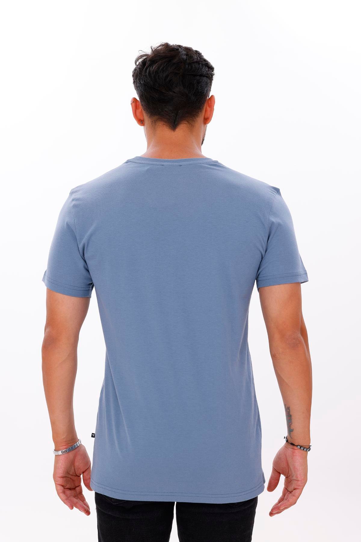 FİHA/7010-ERKEK COMPACT PENYE SIFIR YAKA T-SHIRT - TURKUAZ