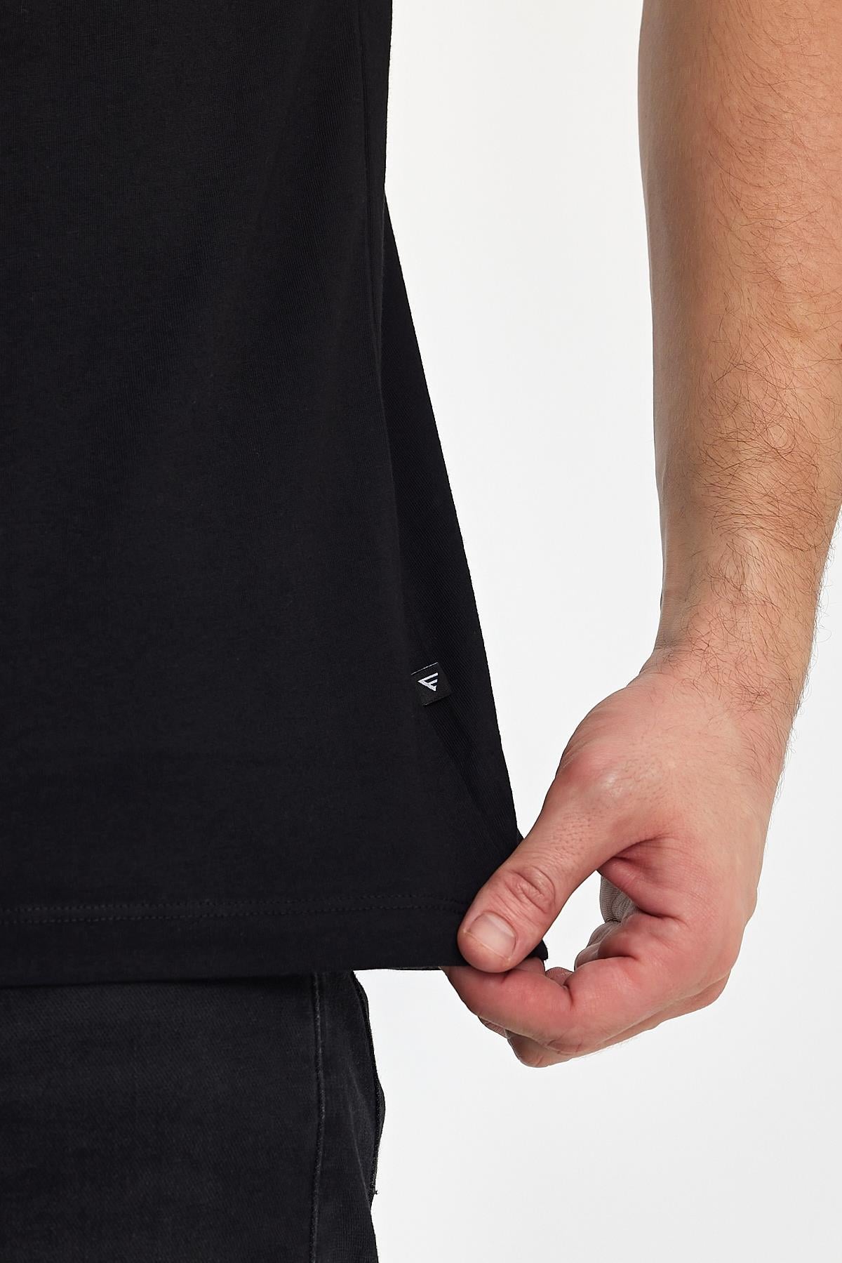 FİHA/7010-ERKEK COMPACT PENYE SIFIR YAKA T-SHIRT - SİYAH