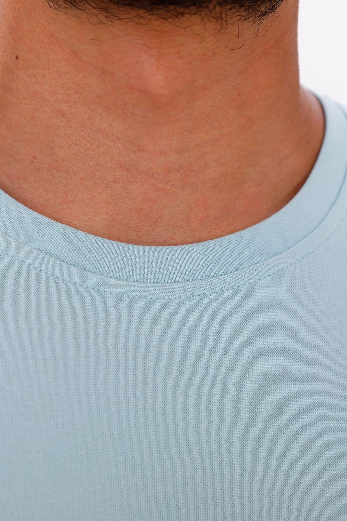 FİHA/7036-ERKEK DOUBLEFACE TSHIRT - AQUATİC