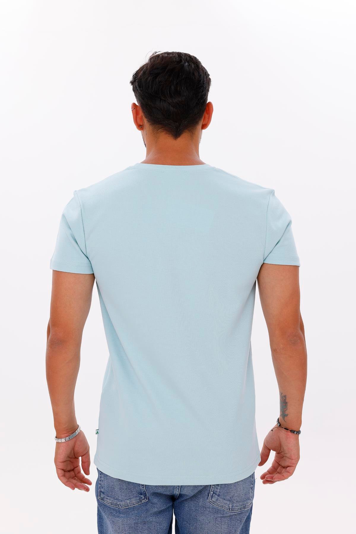 FİHA/7036-ERKEK DOUBLEFACE TSHIRT - AQUATİC
