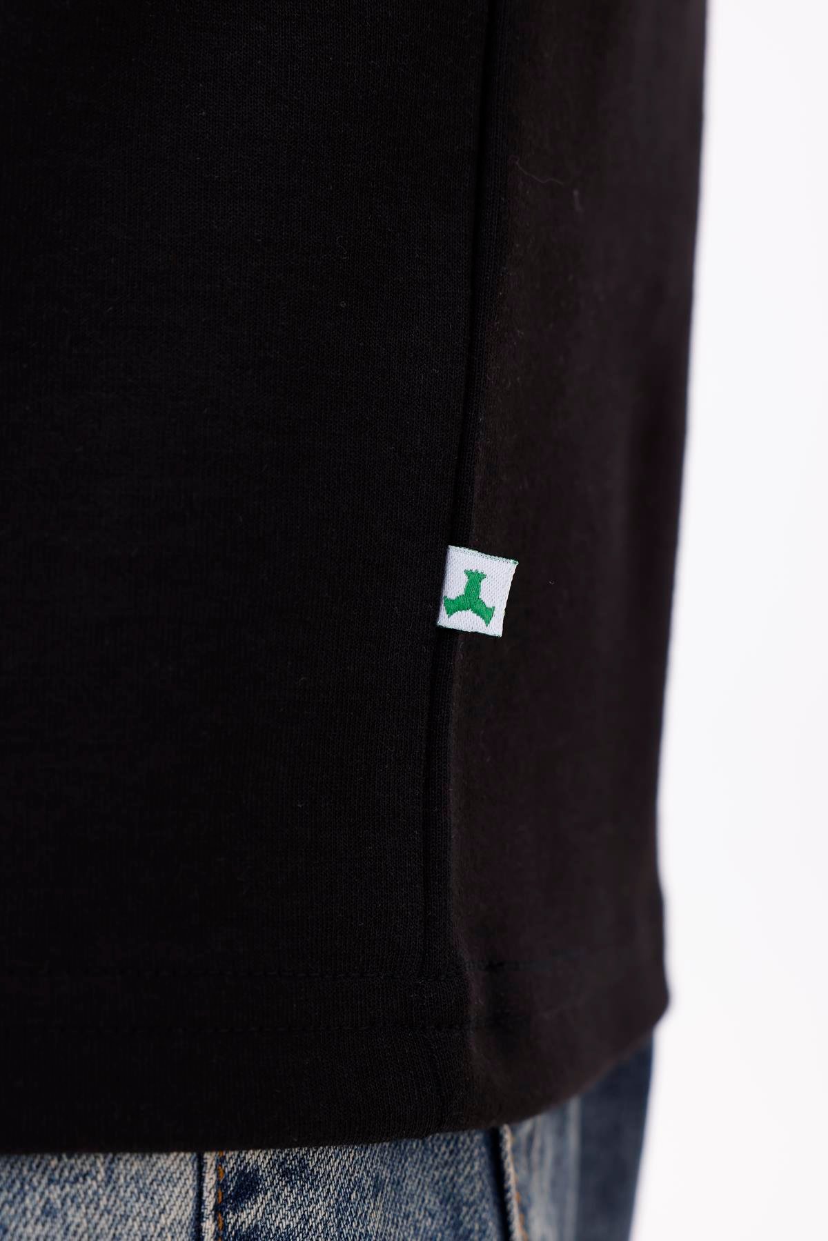 FİHA/7036-ERKEK DOUBLEFACE TSHIRT - SİYAH