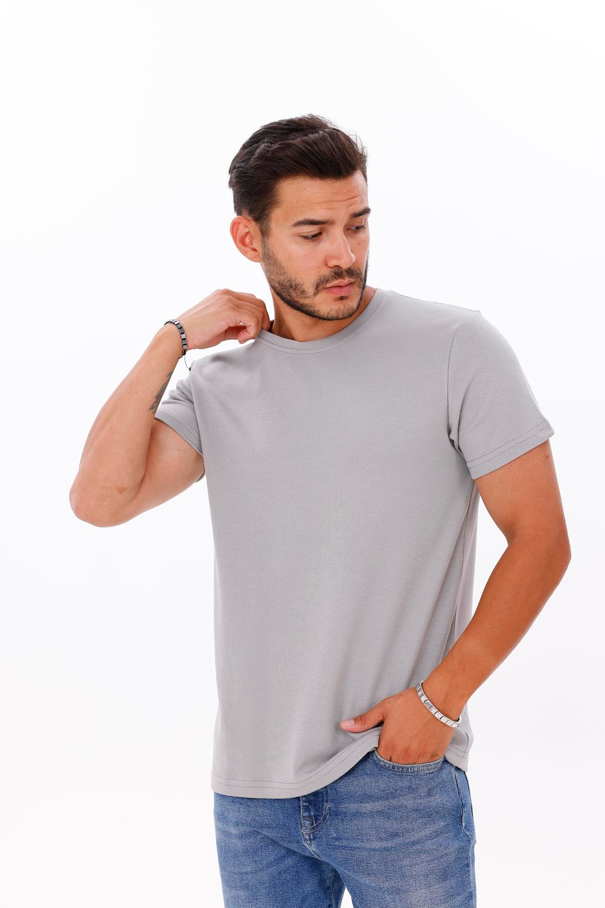 FİHA/7036-ERKEK DOUBLEFACE TSHIRT - ULTIMATE GRAY