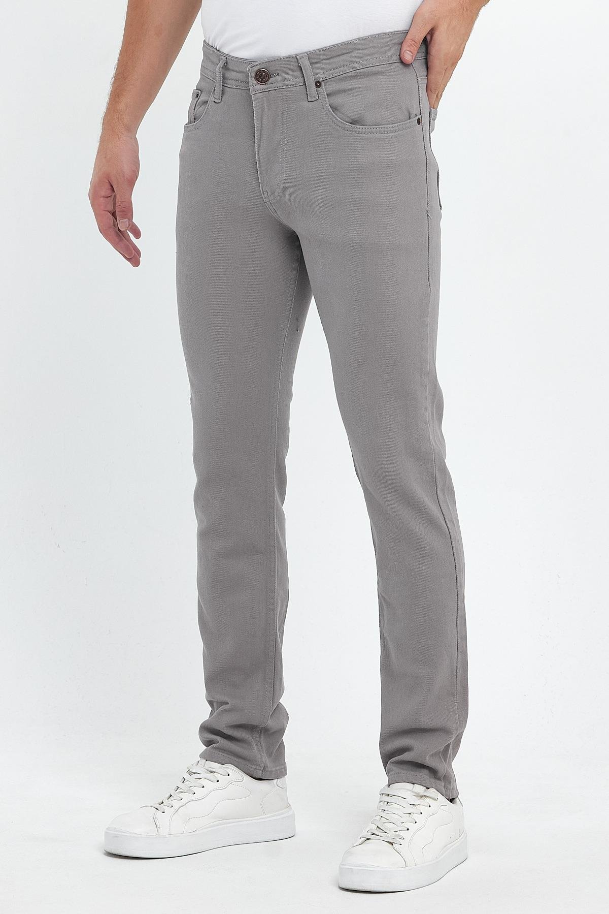 FİHA/8081-ERKEK SLİM FİT GABARDİN PANTOLON - TAŞ