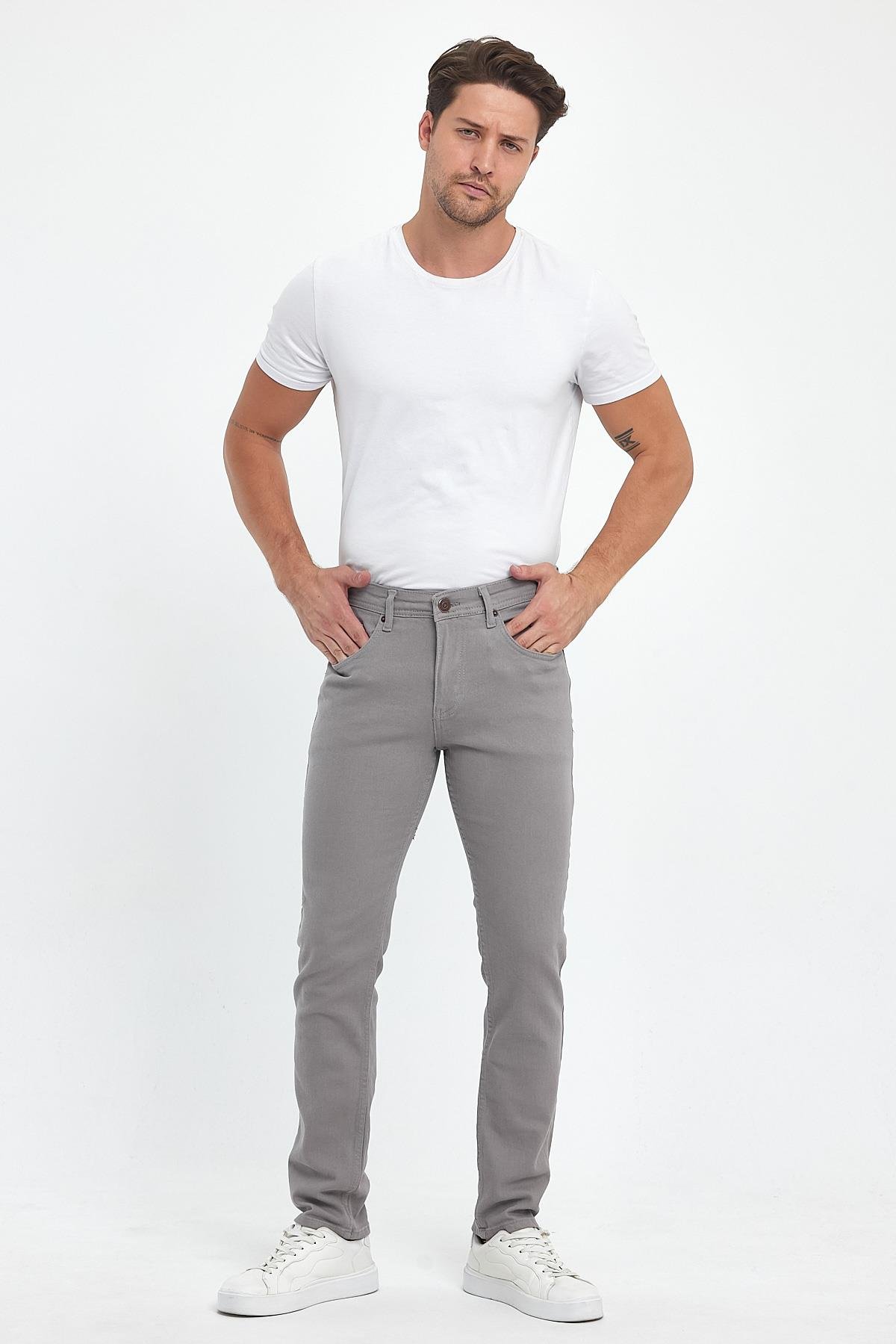FİHA/8081-ERKEK SLİM FİT GABARDİN PANTOLON - TAŞ