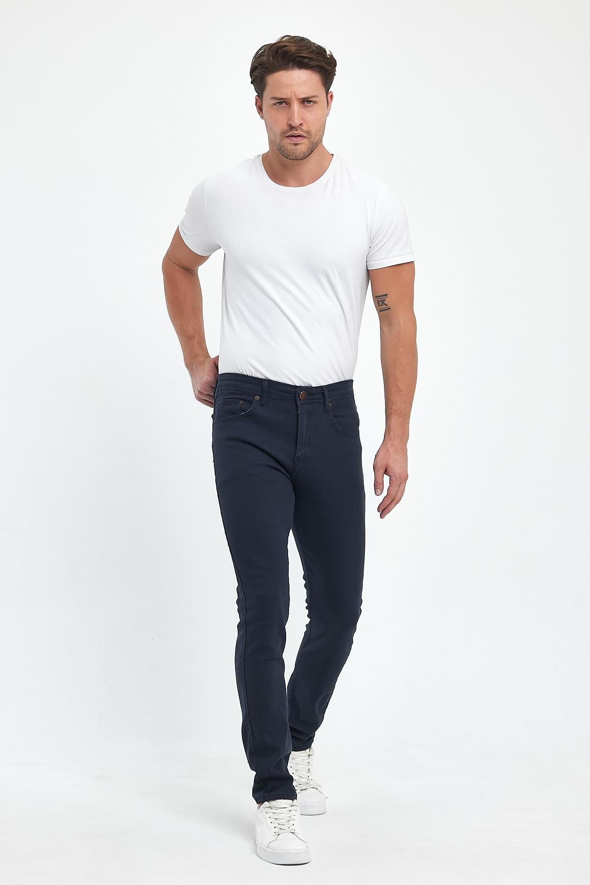 FİHA/8081-ERKEK SLİM FİT GABARDİN PANTOLON - LACİVERT