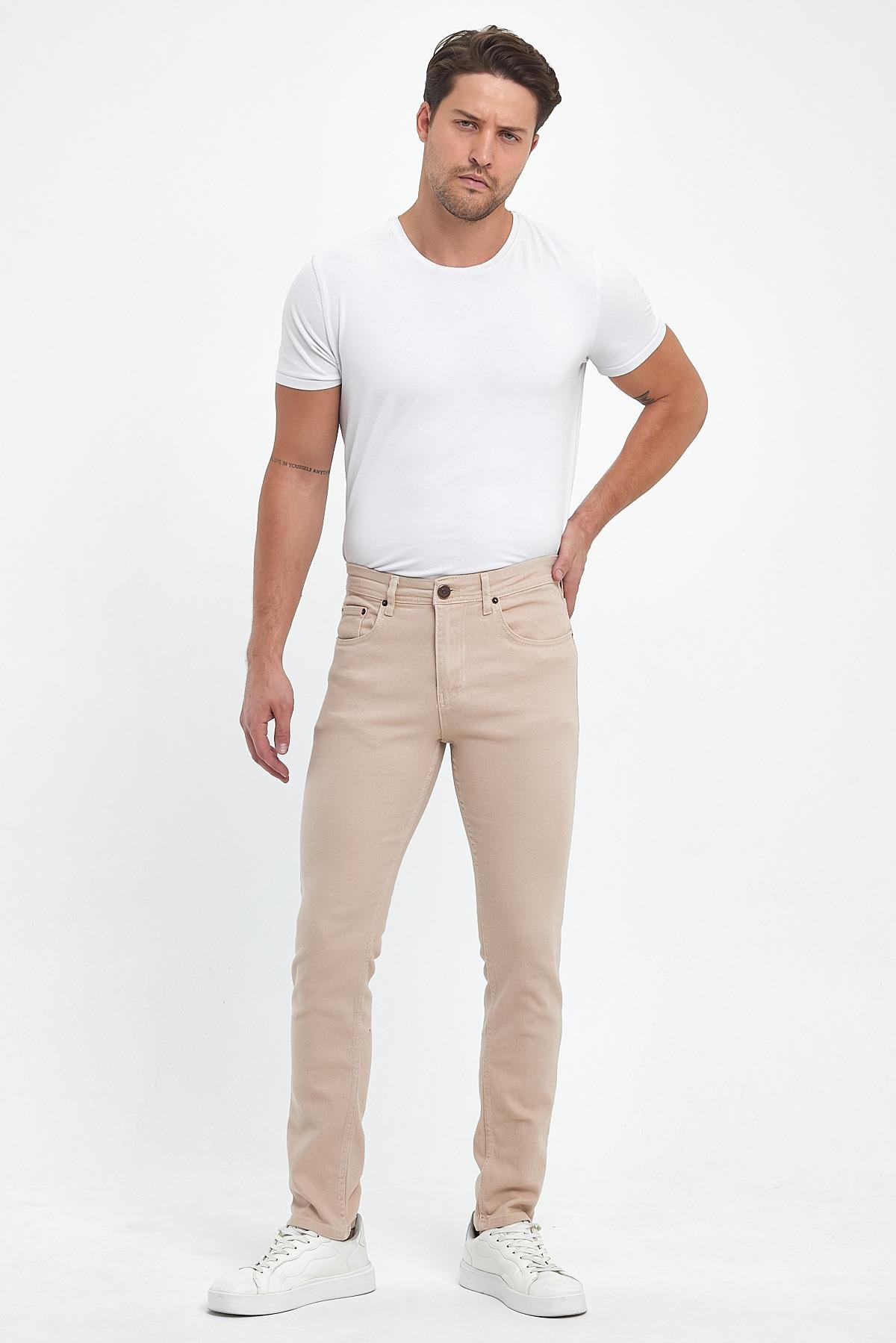 FİHA/8081-ERKEK SLİM FİT GABARDİN PANTOLON - BEJ