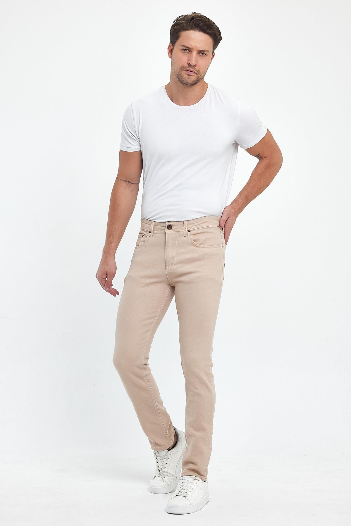 FİHA/8081-ERKEK SLİM FİT GABARDİN PANTOLON - BEJ