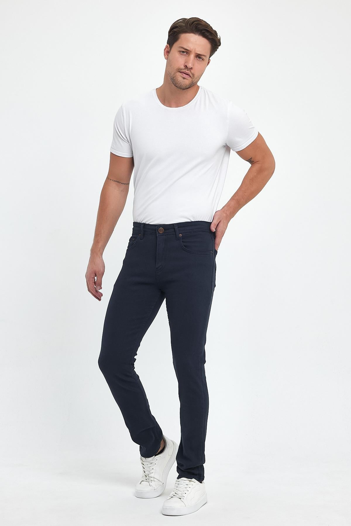 FİHA/8081-ERKEK SLİM FİT GABARDİN PANTOLON - LACİVERT