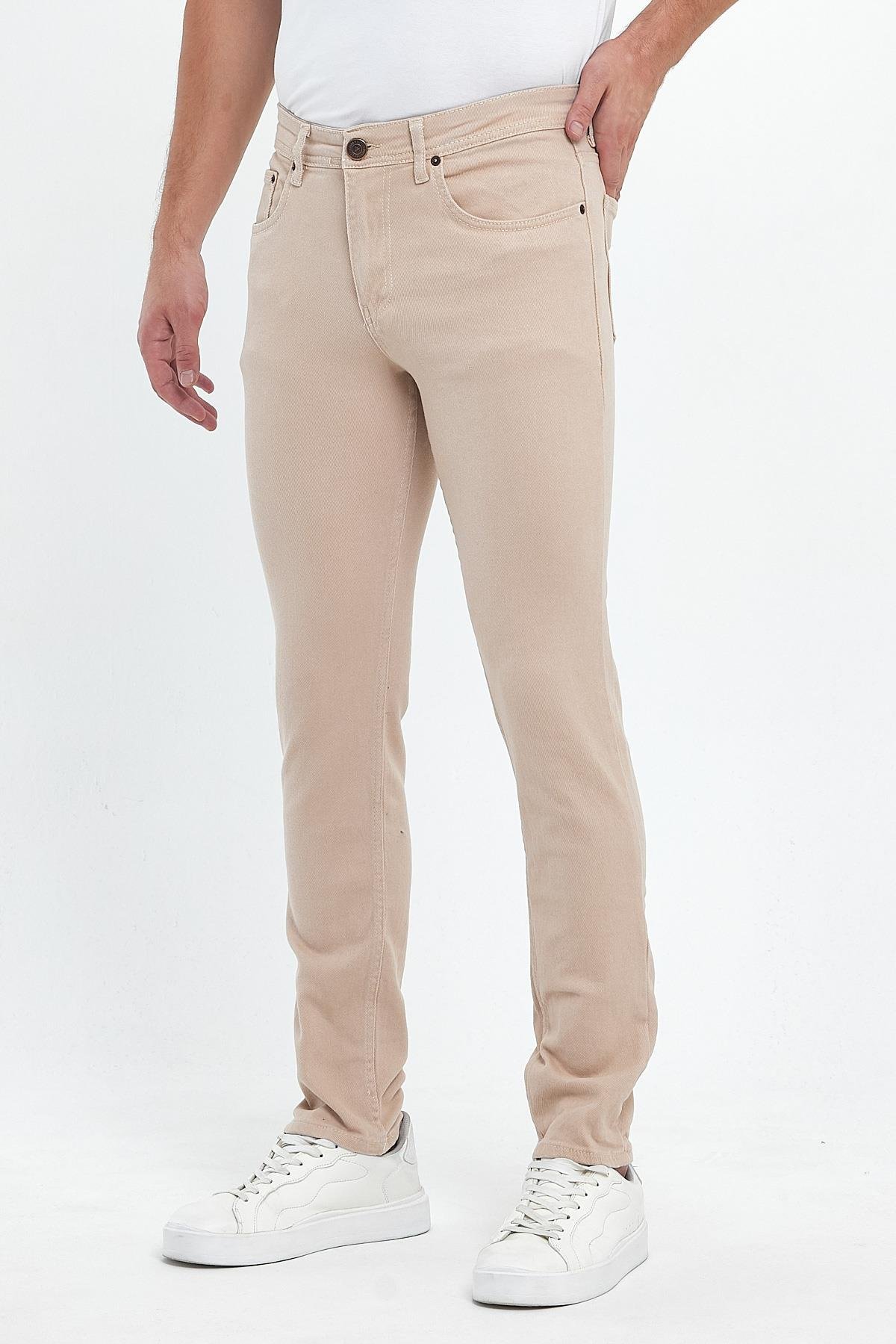 FİHA/8081-ERKEK SLİM FİT GABARDİN PANTOLON - BEJ